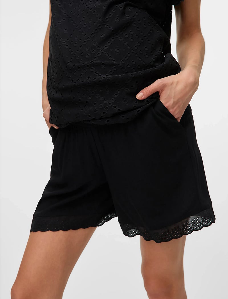 Vero Moda Maternity - VMMEASY JOY HW LACE SHORTS WVN GA - black - 5