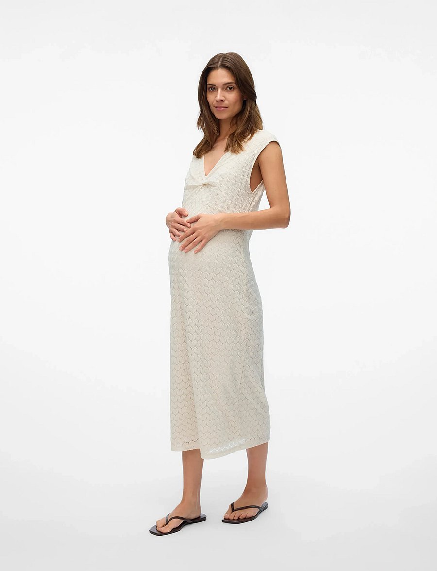 Vero Moda Maternity - VMMDEVELYN C/S 7/8 DRESS JRS GA - Ärmellose freizeitkleider - birch - 3