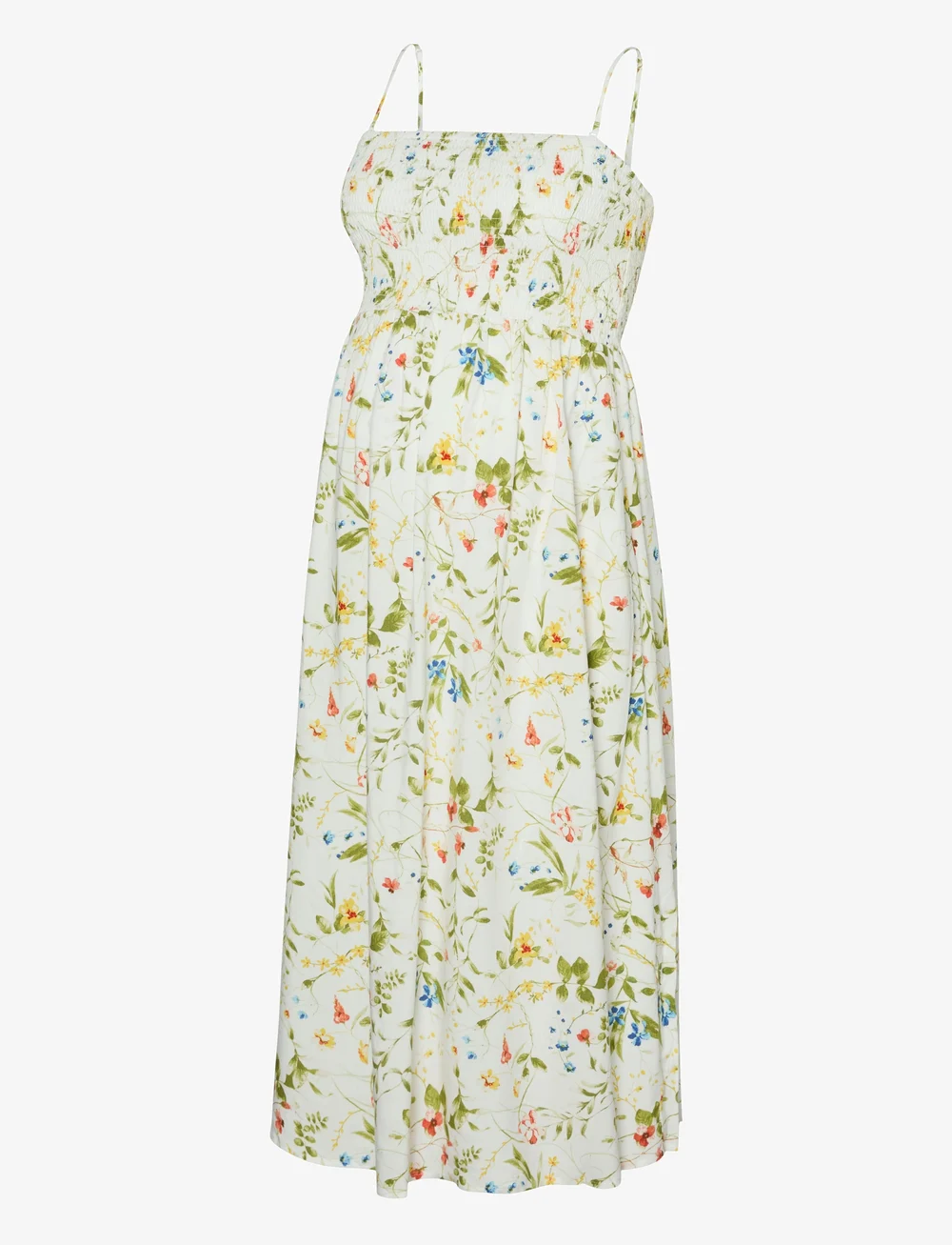 Vero Moda Maternity - VMMEASY JOY CALF BANDO DRESS WVN GA - sommerkjoler - snow white - 0