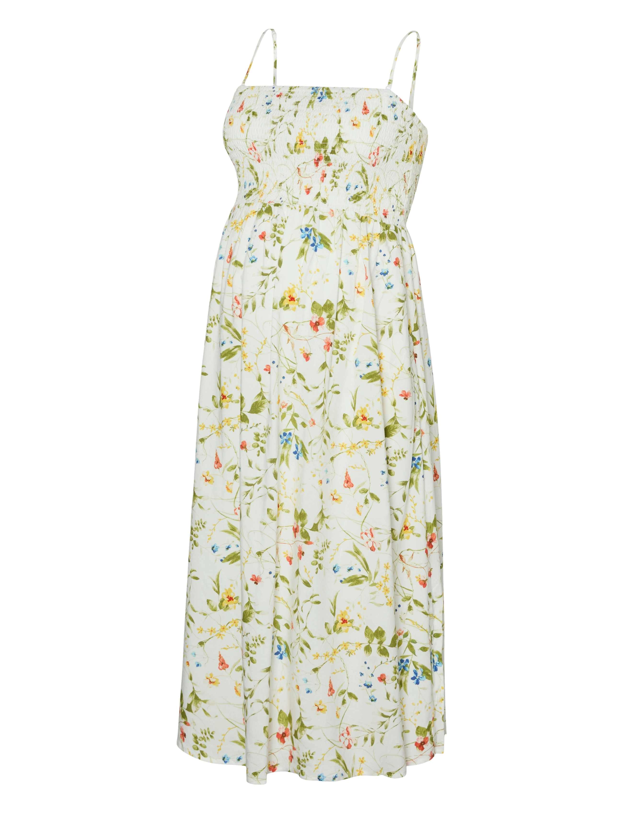 Vero Moda Maternity VMMEASY JOY CALF BANDO DRESS WVN GA - Kleider - SNOW WHITE / white