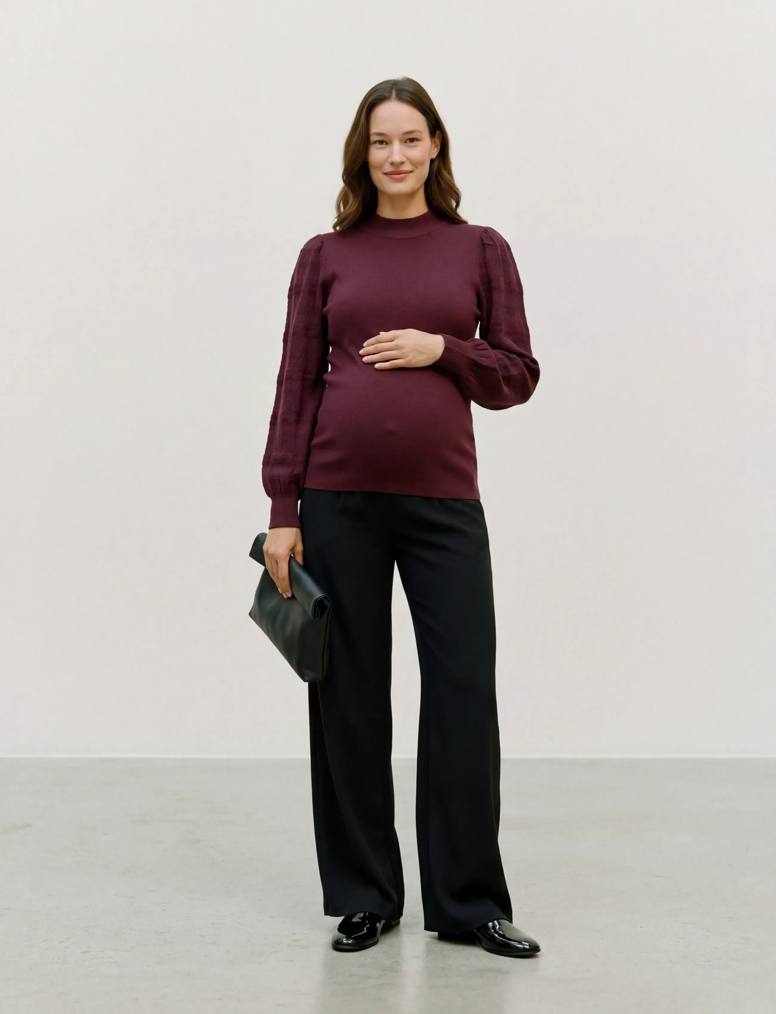 Vero Moda Maternity VMMNEWLIMONE LS HIGHNECK PULLOVER - Blouses - WINDSOR WINE / burgundy