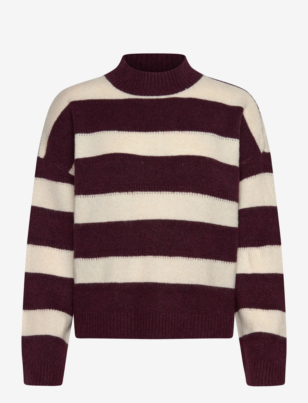 Vero Moda Maternity - VMMINEZ LS HIGHNECK SHORT PULLOVER - efterårstøj - winetasting - 0