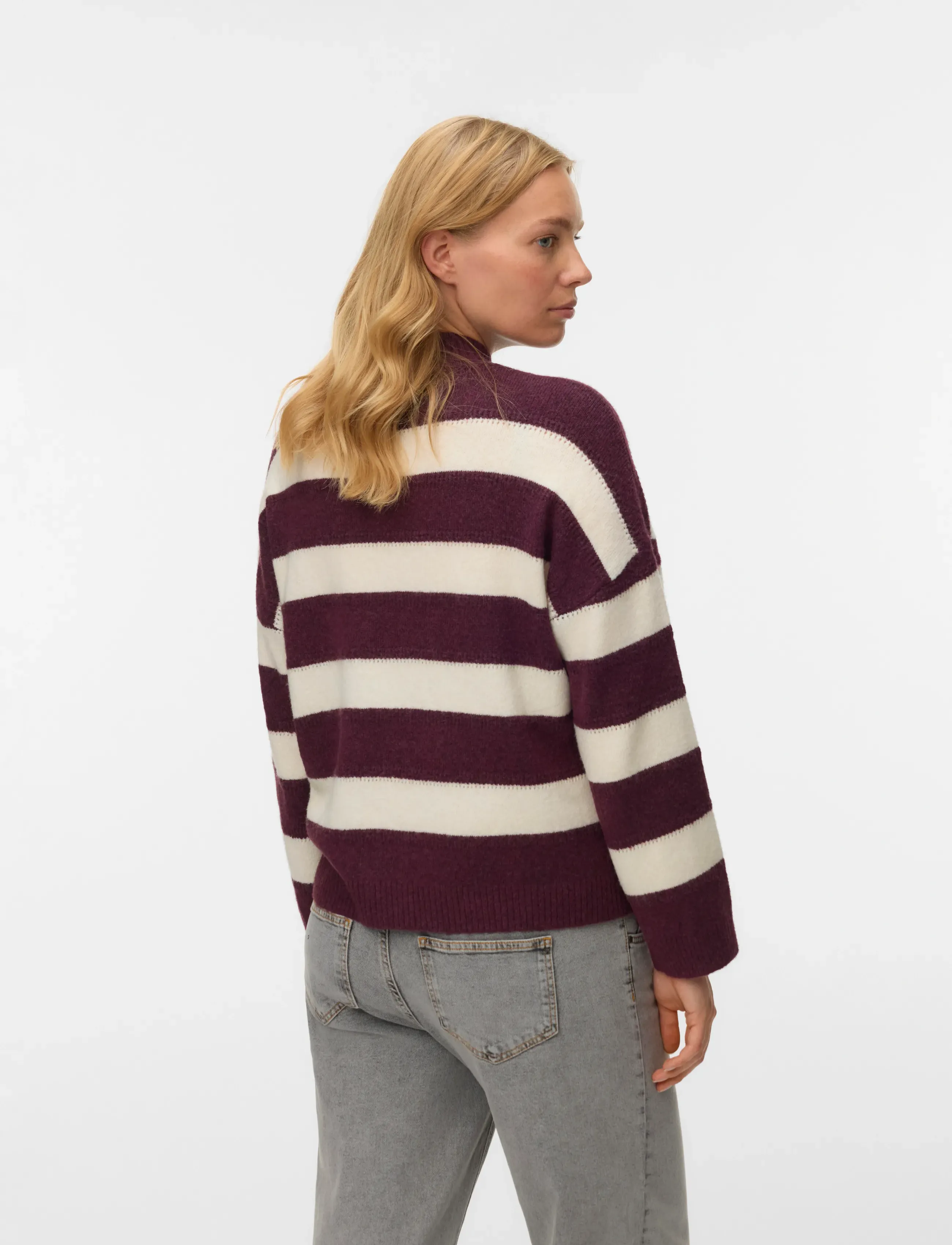 Vero Moda Maternity - VMMINEZ LS HIGHNECK SHORT PULLOVER - sviitrid - winetasting - 3