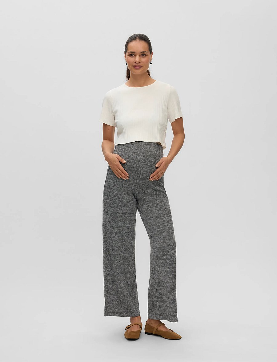 Vero Moda Maternity - VMMBERLIN MY HW WIDE PRINT PANT NOOS - underdele - black - 0