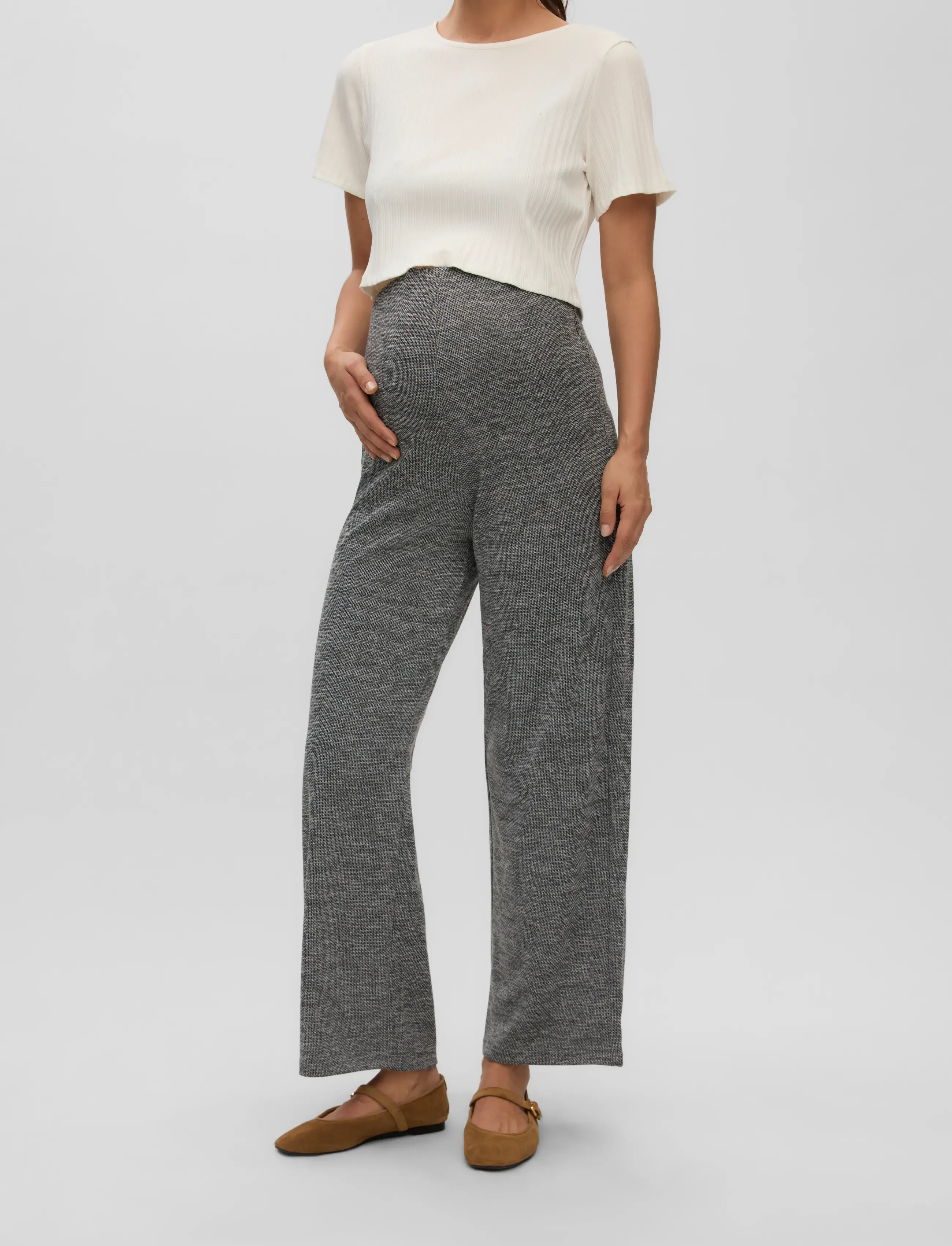 Vero Moda Maternity - VMMBERLIN MY HW WIDE PRINT PANT NOOS - festmode zu outlet-preisen - black - 4