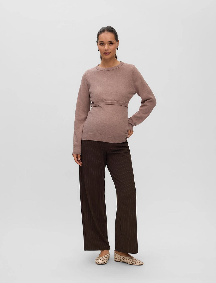 Vero Moda Maternity - VMMBERLIN MY HW WIDE PRINT PANT - bottoms - chocolate torte - 0