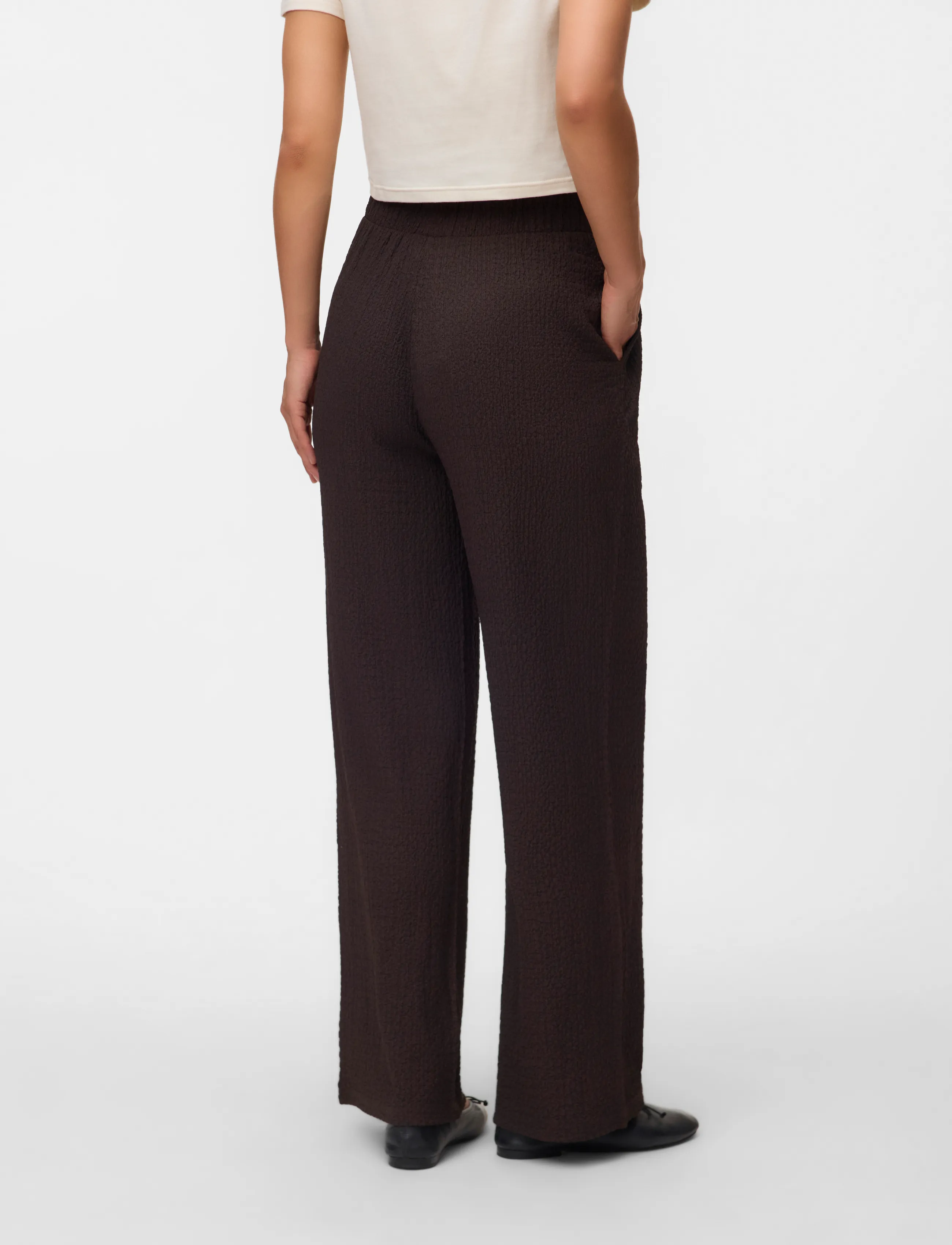 Vero Moda Maternity - VMMCILLE WIDE PANTS JRS - hosen mit weitem bein - chocolate torte - 3