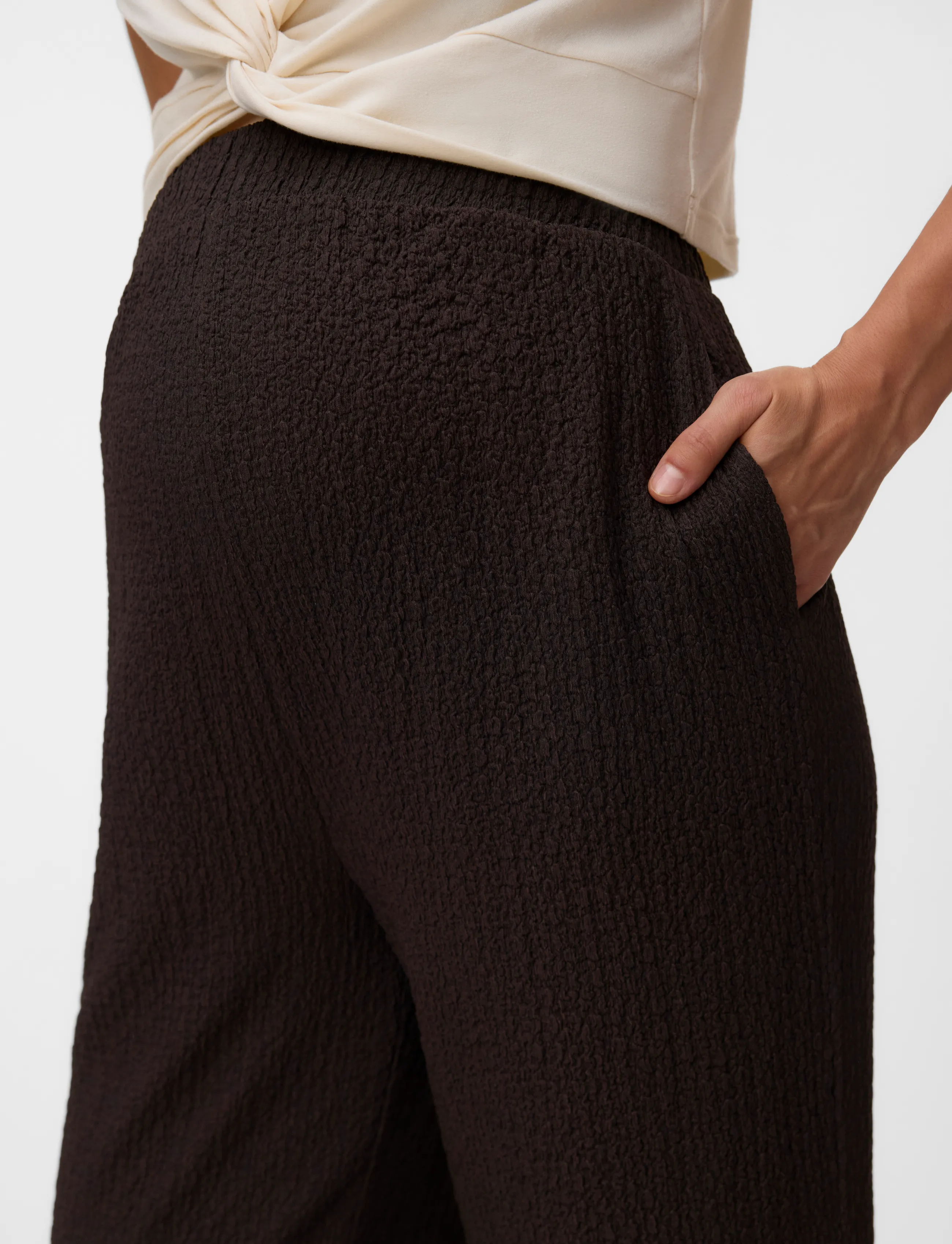 Vero Moda Maternity - VMMCILLE WIDE PANTS JRS - hosen mit weitem bein - chocolate torte - 5
