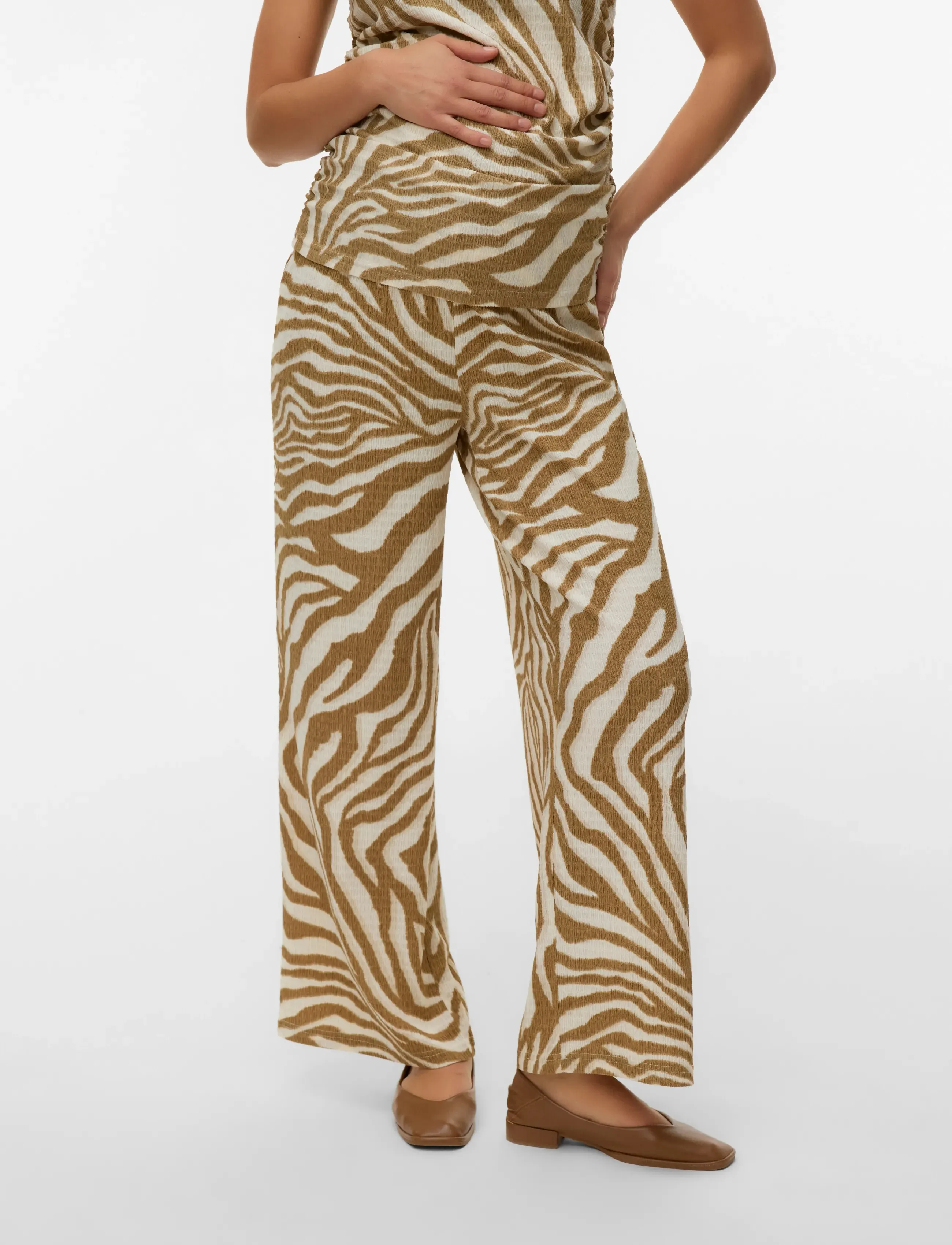 Vero Moda Maternity - VMMFRIGA WIDE PANTS JRS - hosen mit weitem bein - birch - 0