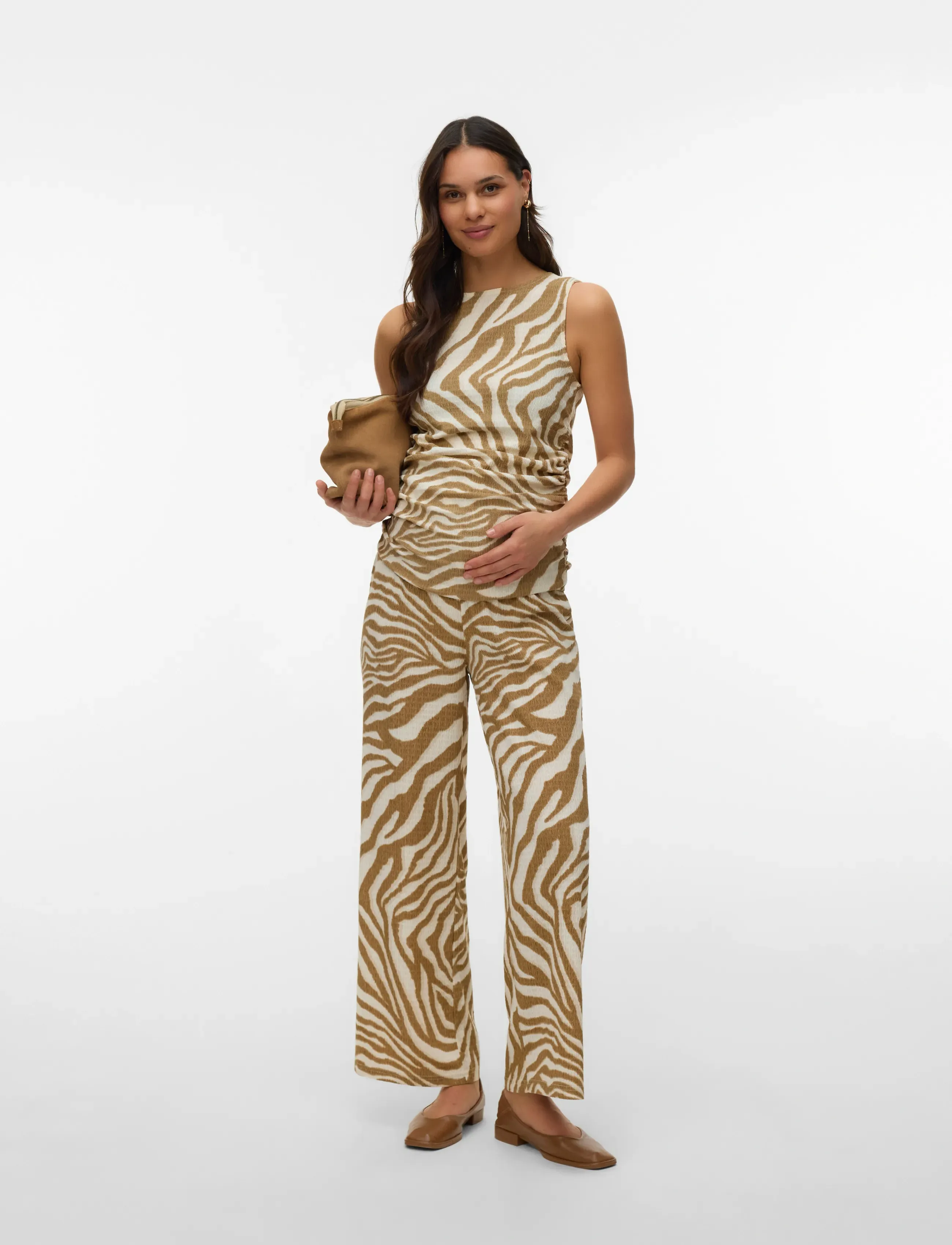 Vero Moda Maternity - VMMFRIGA WIDE PANTS JRS - hosen mit weitem bein - birch - 4