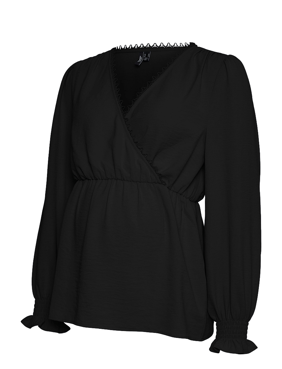 Vero Moda Maternity - VMMALVA LACE LS TOP WVN GA - black - 0