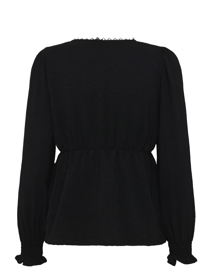 Vero Moda Maternity - VMMALVA LACE LS TOP WVN GA - pikkade varrukatega pluusid - black - 2