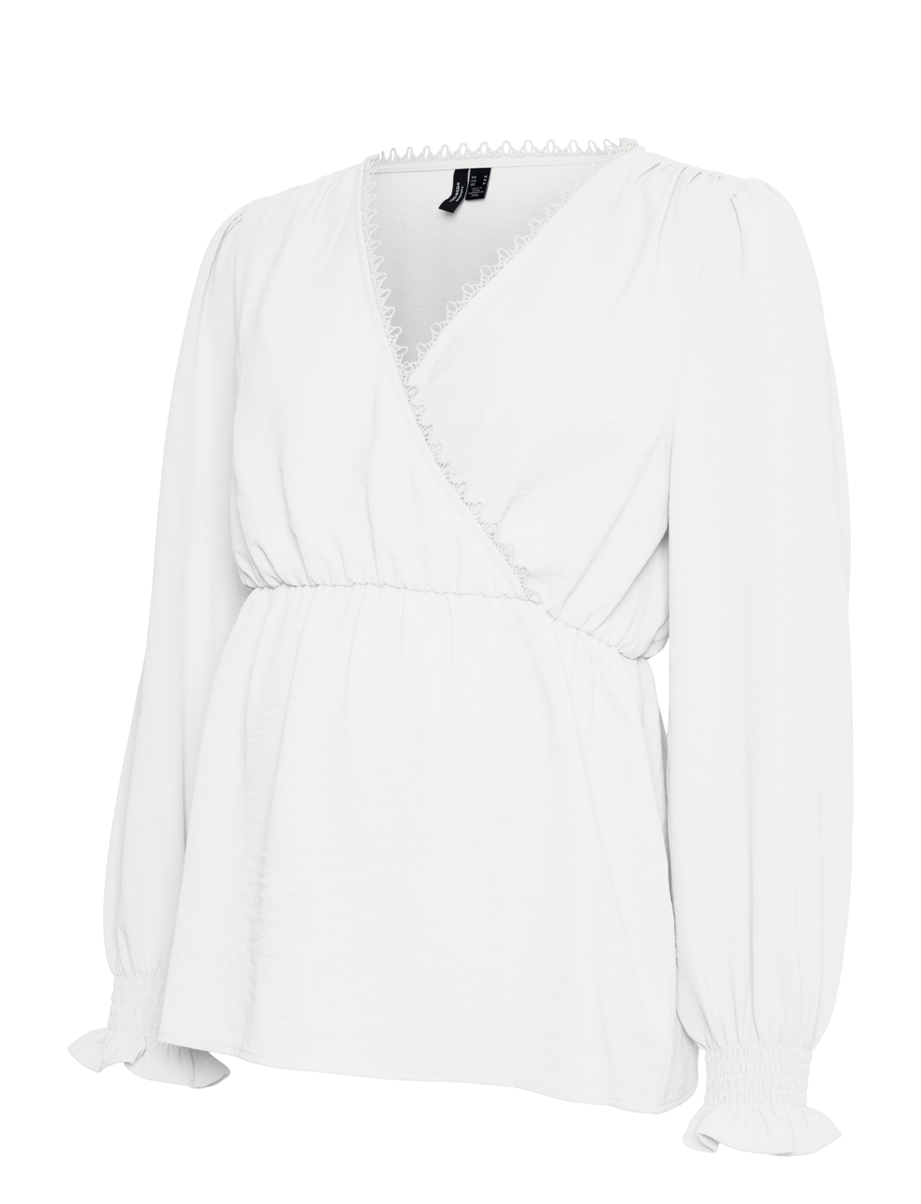 Vero Moda Maternity VMMALVA LACE LS TOP WVN GA - Pluusid - SNOW WHITE / white