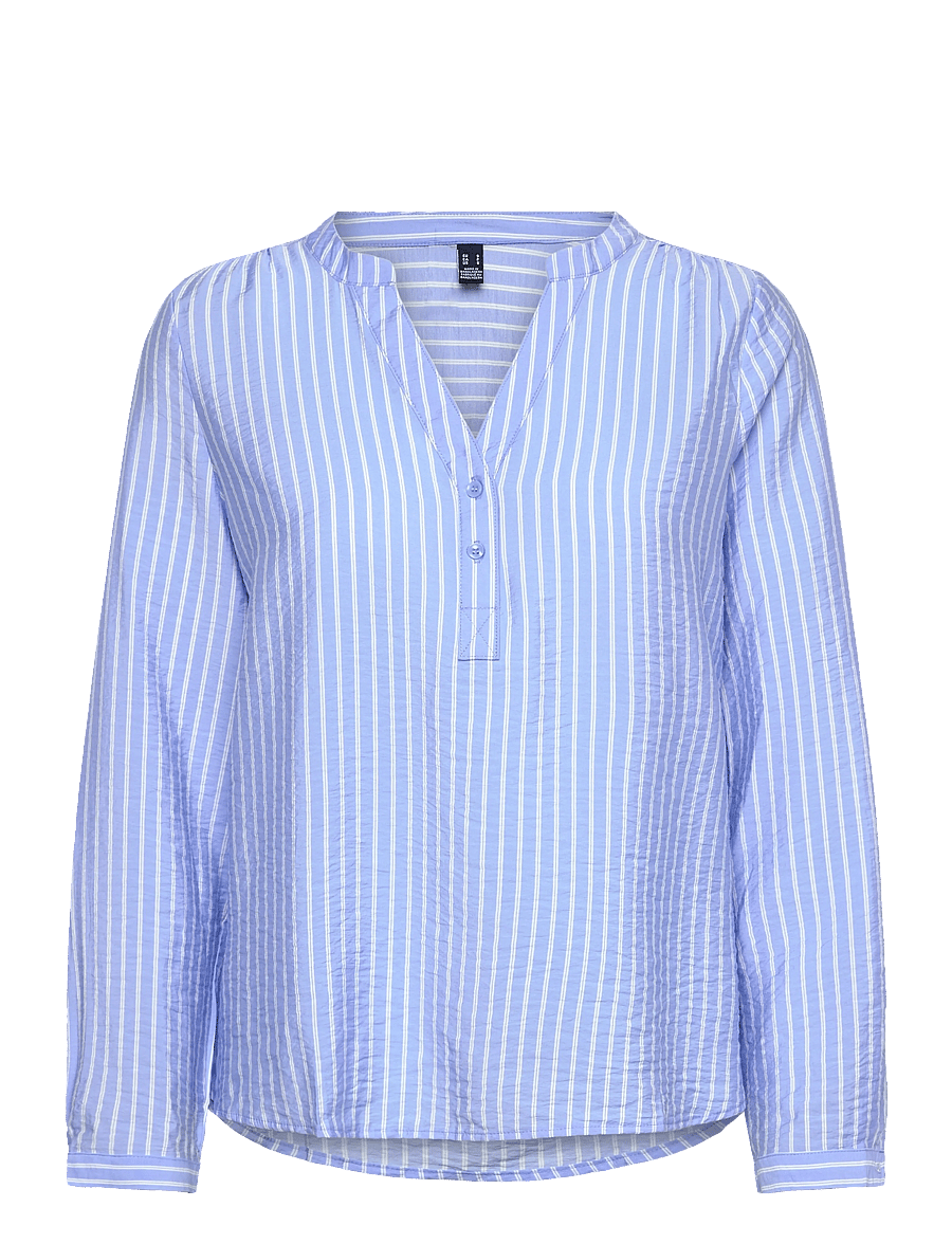 Vero Moda Maternity - VMMKAJA LS V-NECK FOLD-UP TOP WVN - langærmede skjorter - vista blue - 1