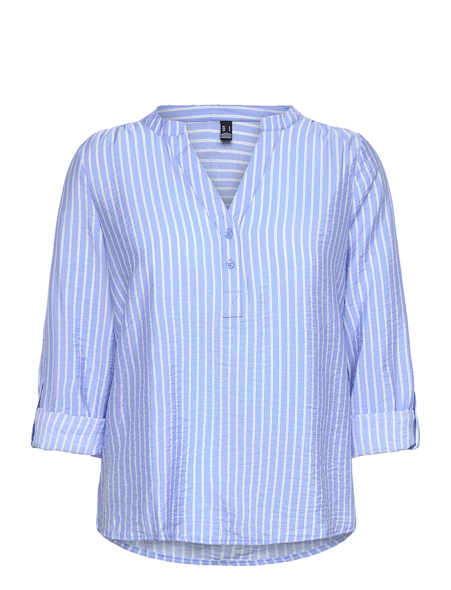 Vero Moda Maternity - VMMKAJA LS V-NECK FOLD-UP TOP WVN - langærmede skjorter - vista blue - 3