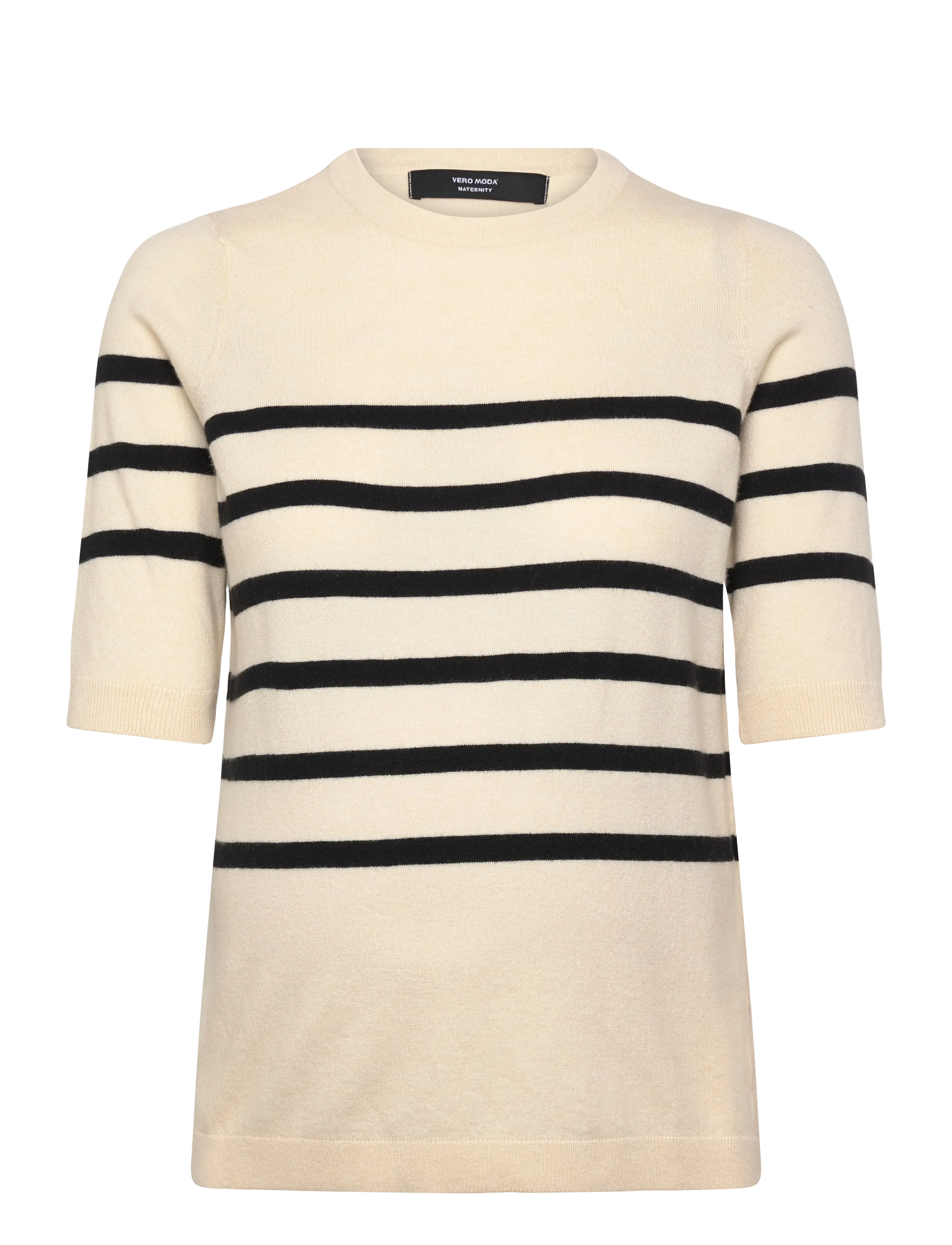 Vero Moda Maternity VMMSABA PLAIN SS O-NECK PULLOVER - Alussärgid - BIRCH / cream