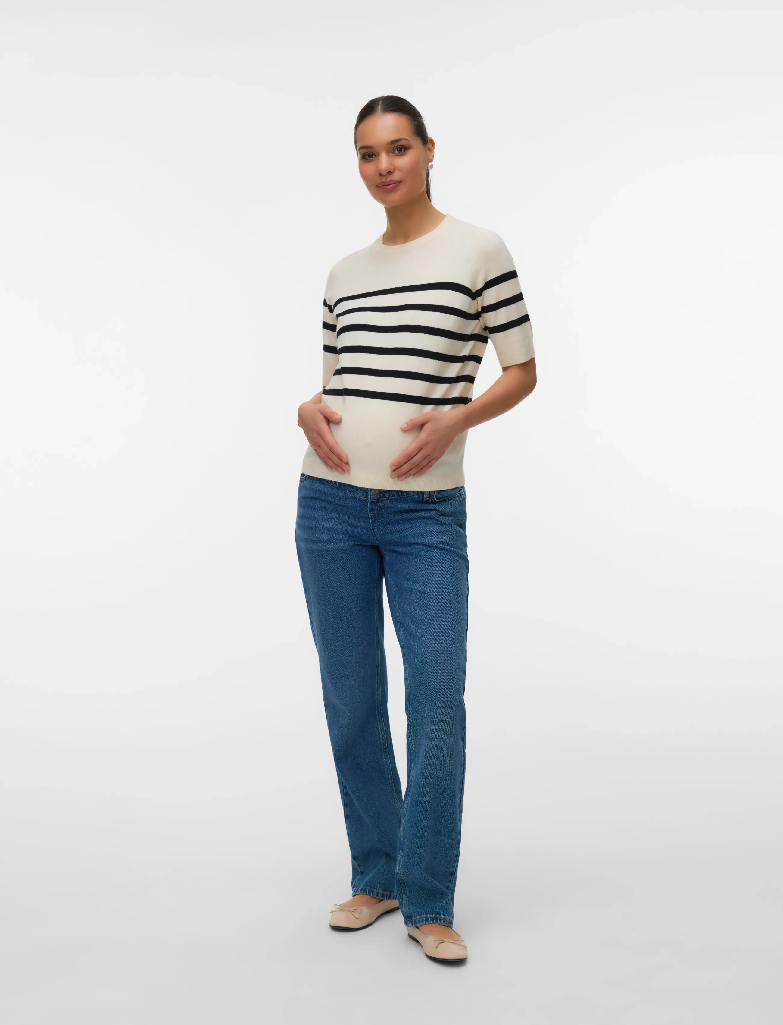 Vero Moda Maternity - VMMSABA PLAIN SS O-NECK PULLOVER - suvised sooduspakkumised - birch - 5