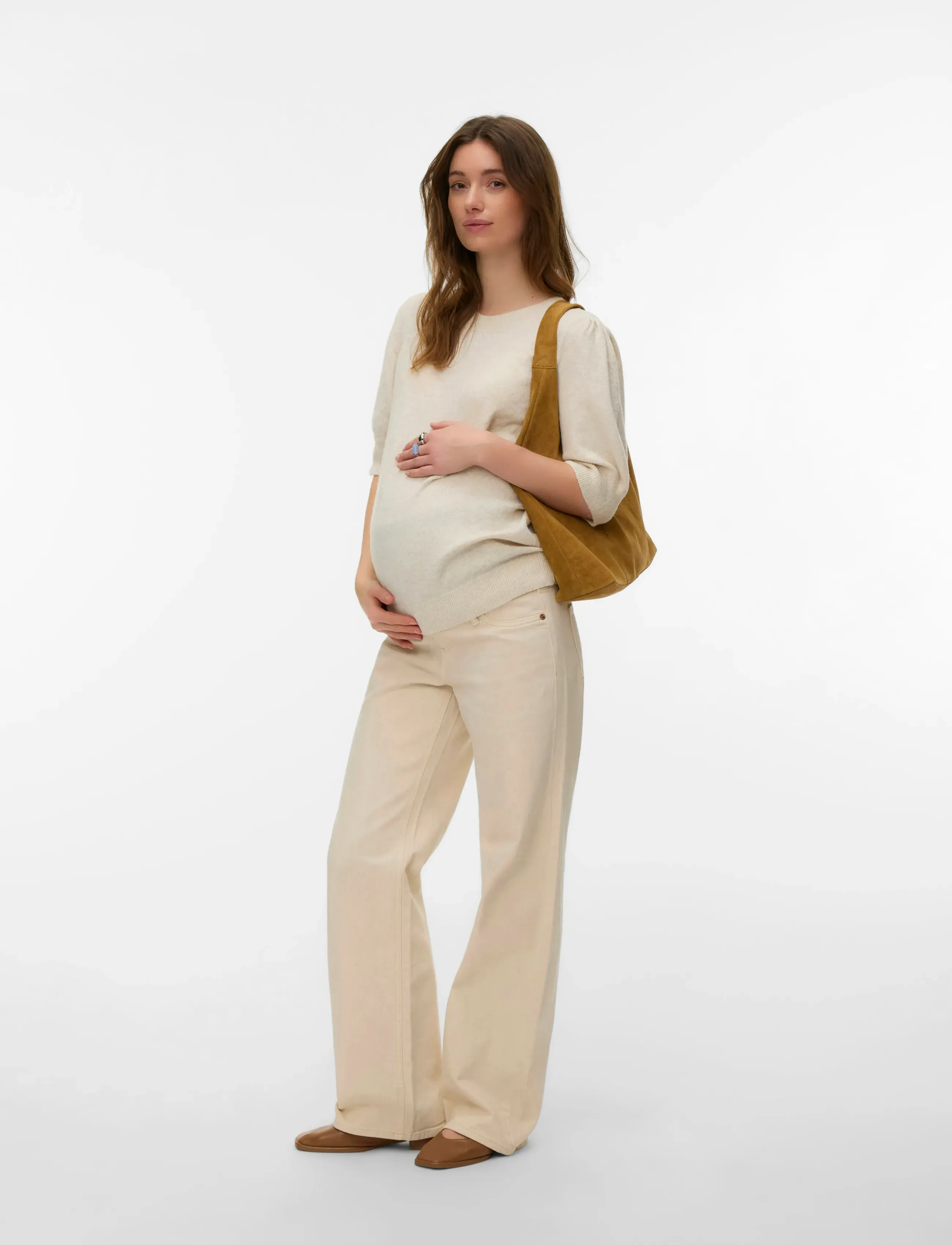 Vero Moda Maternity - VMMTESSA WIDE JEANS ECRU - ecru - 5