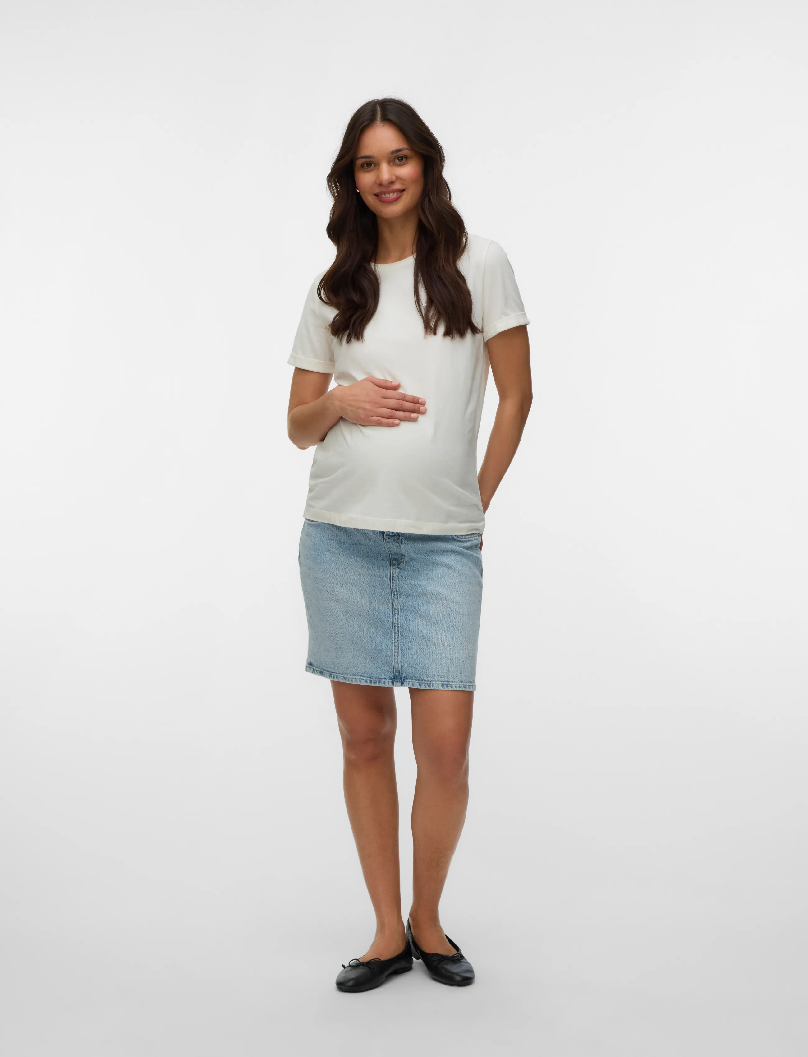 Vero Moda Maternity - VMMTESSA SHORT DNM SKIRT MIX GA NOOS - püksid - light blue denim - 4