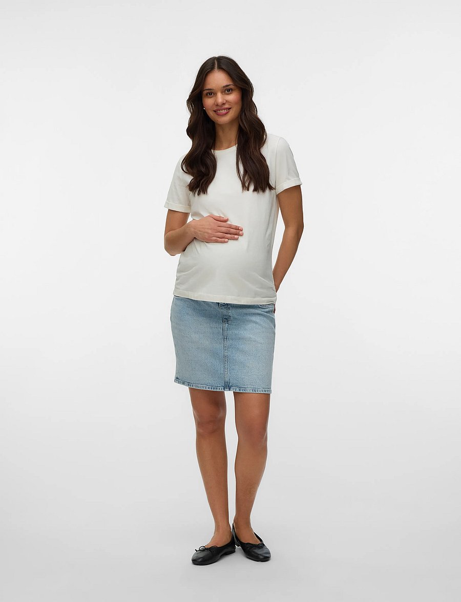 Vero Moda Maternity - VMMTESSA SHORT DNM SKIRT MIX GA NOOS - hosen - light blue denim - 4