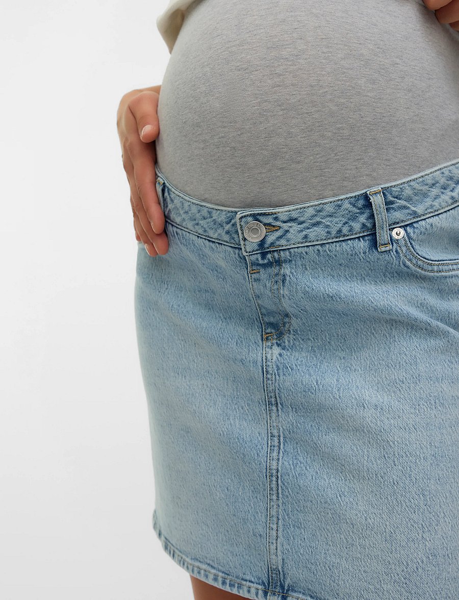 Vero Moda Maternity - VMMTESSA SHORT DNM SKIRT MIX GA NOOS - hosen - light blue denim - 5