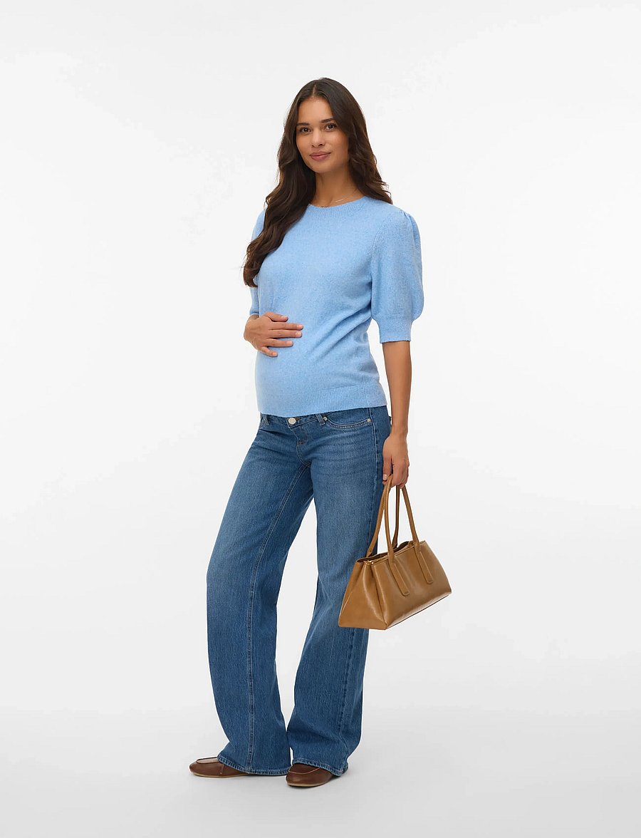 Vero Moda Maternity - VMMDOFFY 2/4 O-NECK PULLOVER GA - overdeler - little boy blue - 3