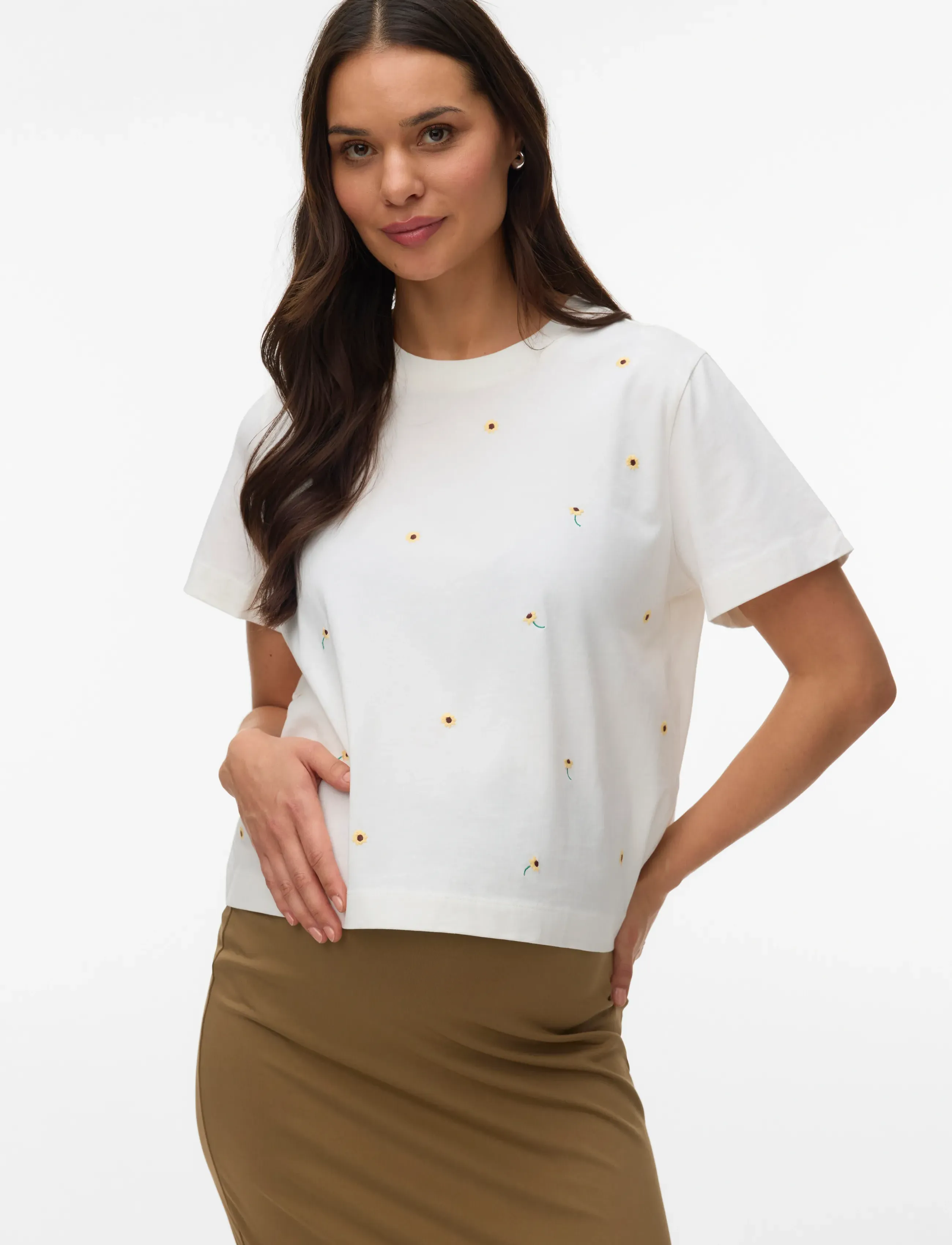Vero Moda Maternity VMMSOLA METTE SS TOP JRS - T-Shirts & Tops - SNOW WHITE / white