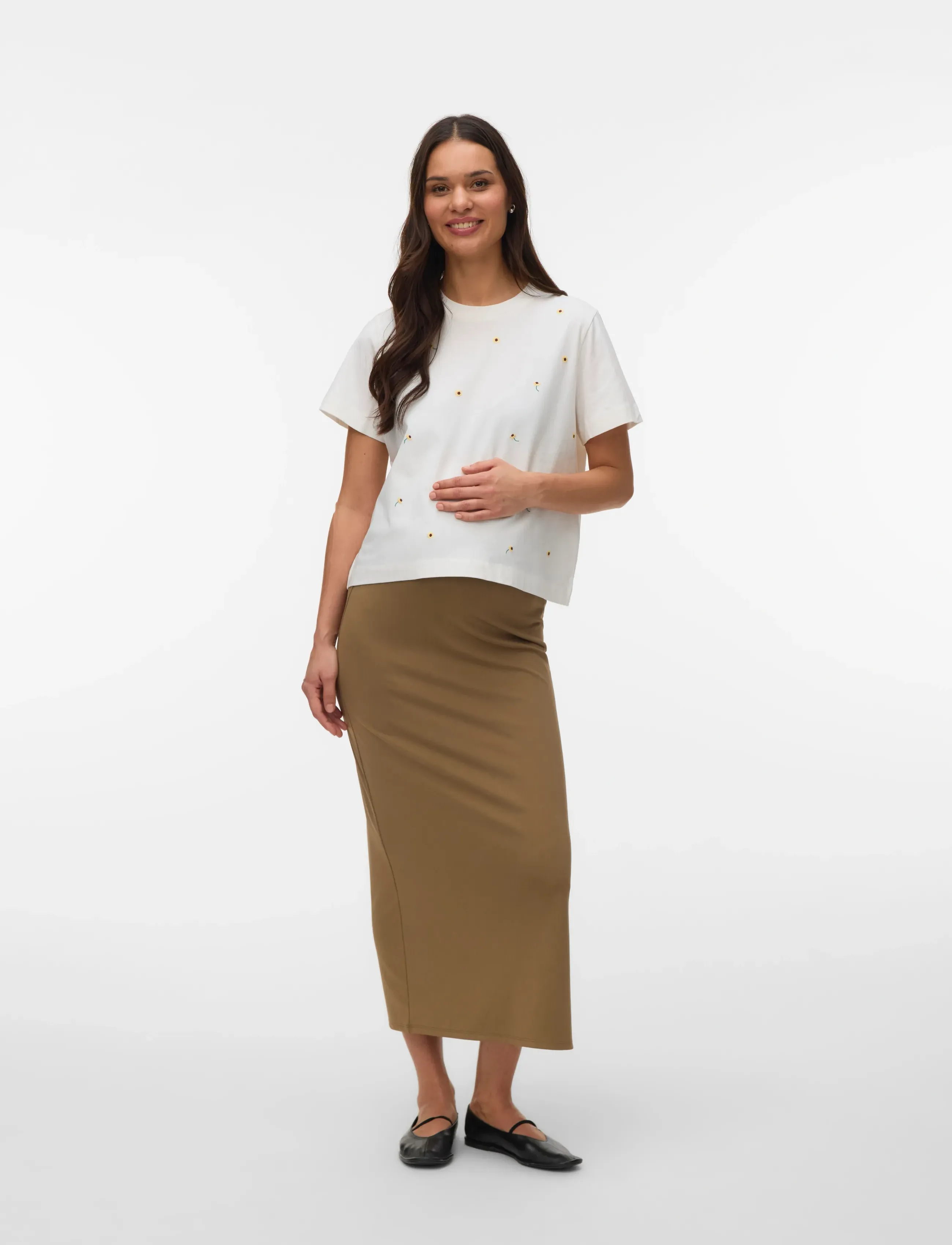 Vero Moda Maternity - VMMSOLA METTE SS TOP JRS - Överdelar - snow white - 3