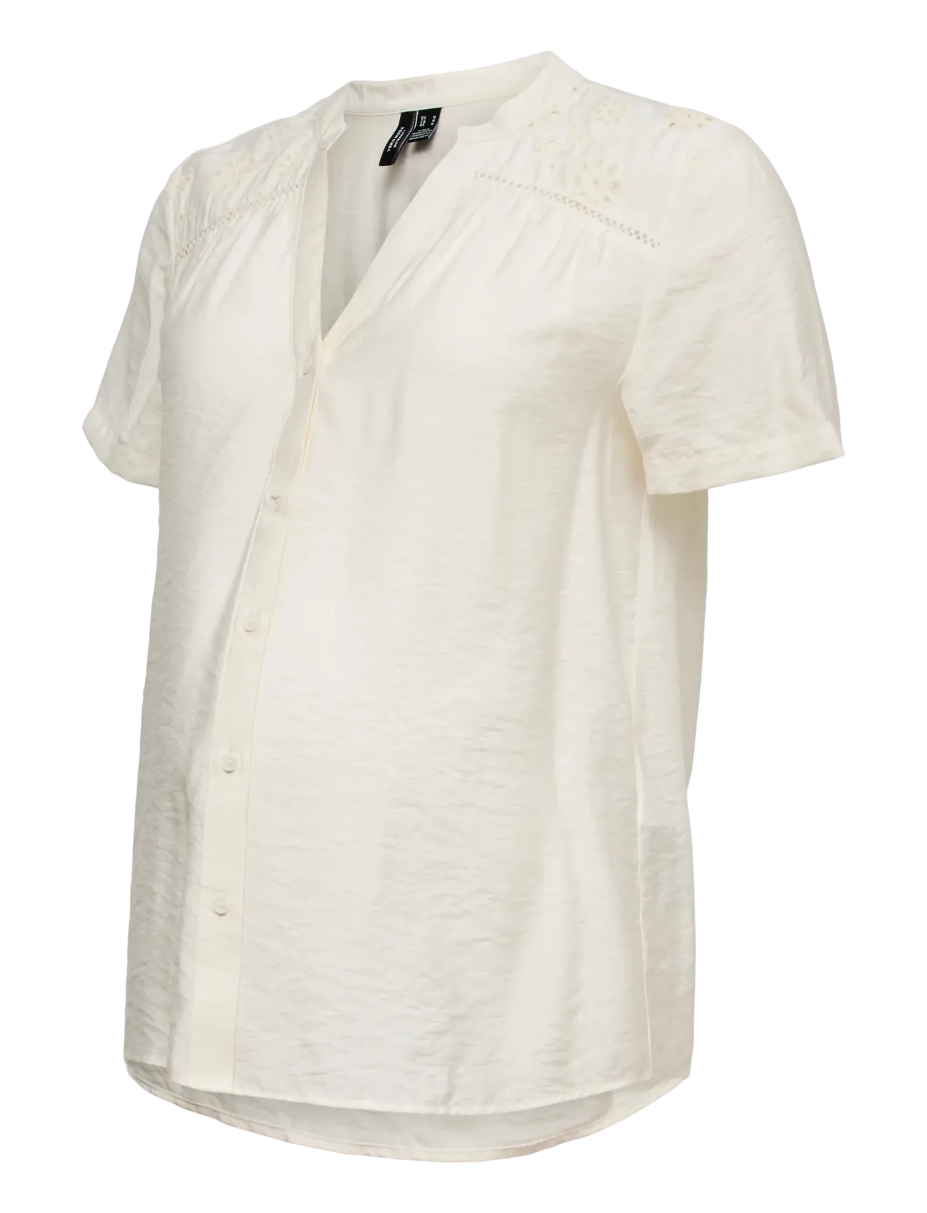 Vero Moda Maternity VMMJOSIE SS EMB TOP WVN - Vero Moda Maternity - SNOW WHITE / cream