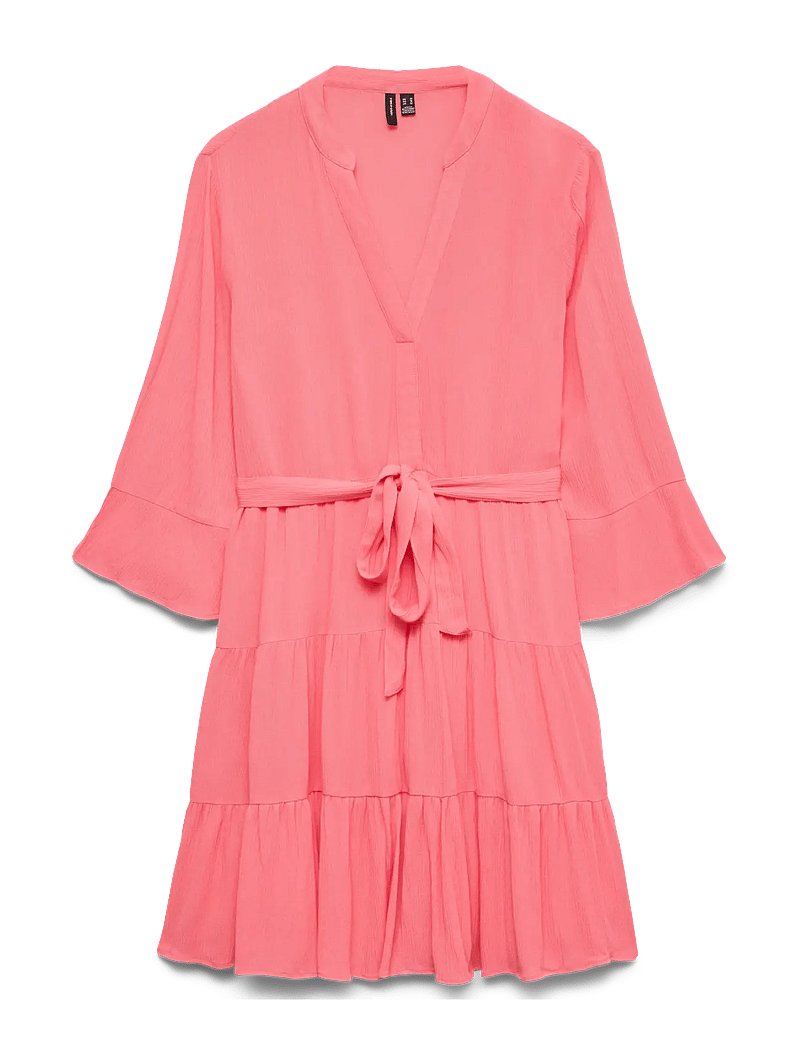 Vero Moda Maternity - VMMMENNY LS V-NECK SHORT DRESS WVN GA - sommarklänningar - coral paradise - 1