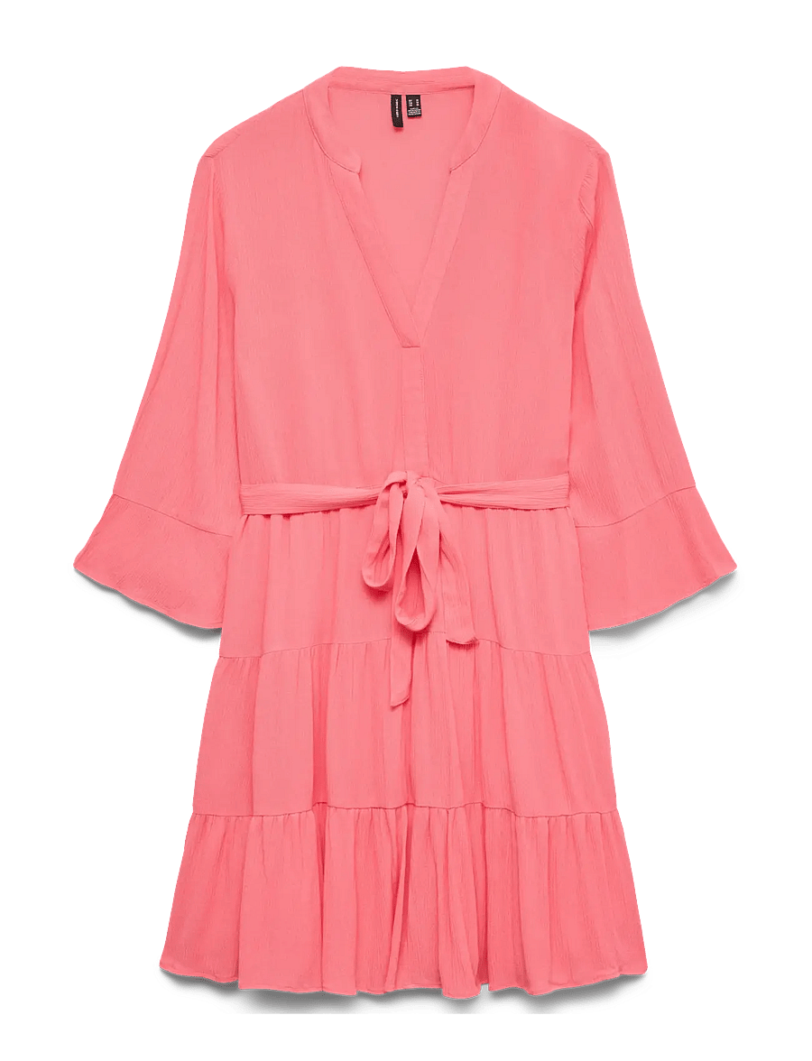 Vero Moda Maternity - VMMMENNY LS V-NECK SHORT DRESS WVN GA - robes d'été - coral paradise - 1