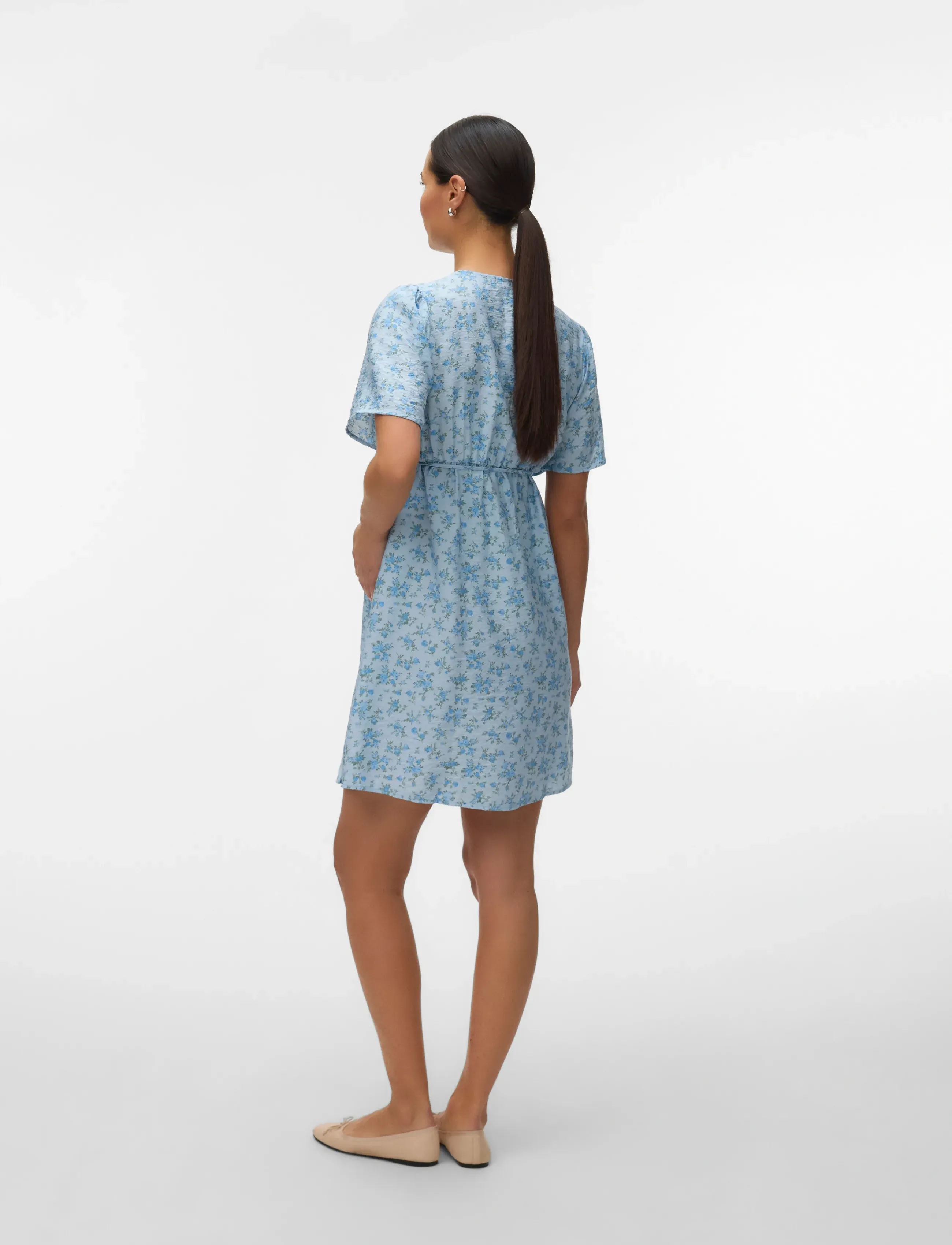 Vero Moda Maternity - VMMJOSIE SS WRAP ABK DRESS WVN GA - slå-om-kjoler - cashmere blue - 4