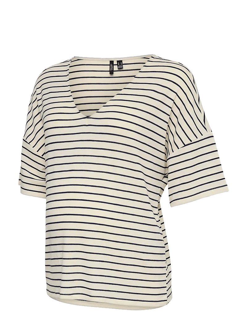 Vero Moda Maternity - VMMHOLLI 2/4 V-NECK LOOSE TOP JRS - alussärgid - birch - 1