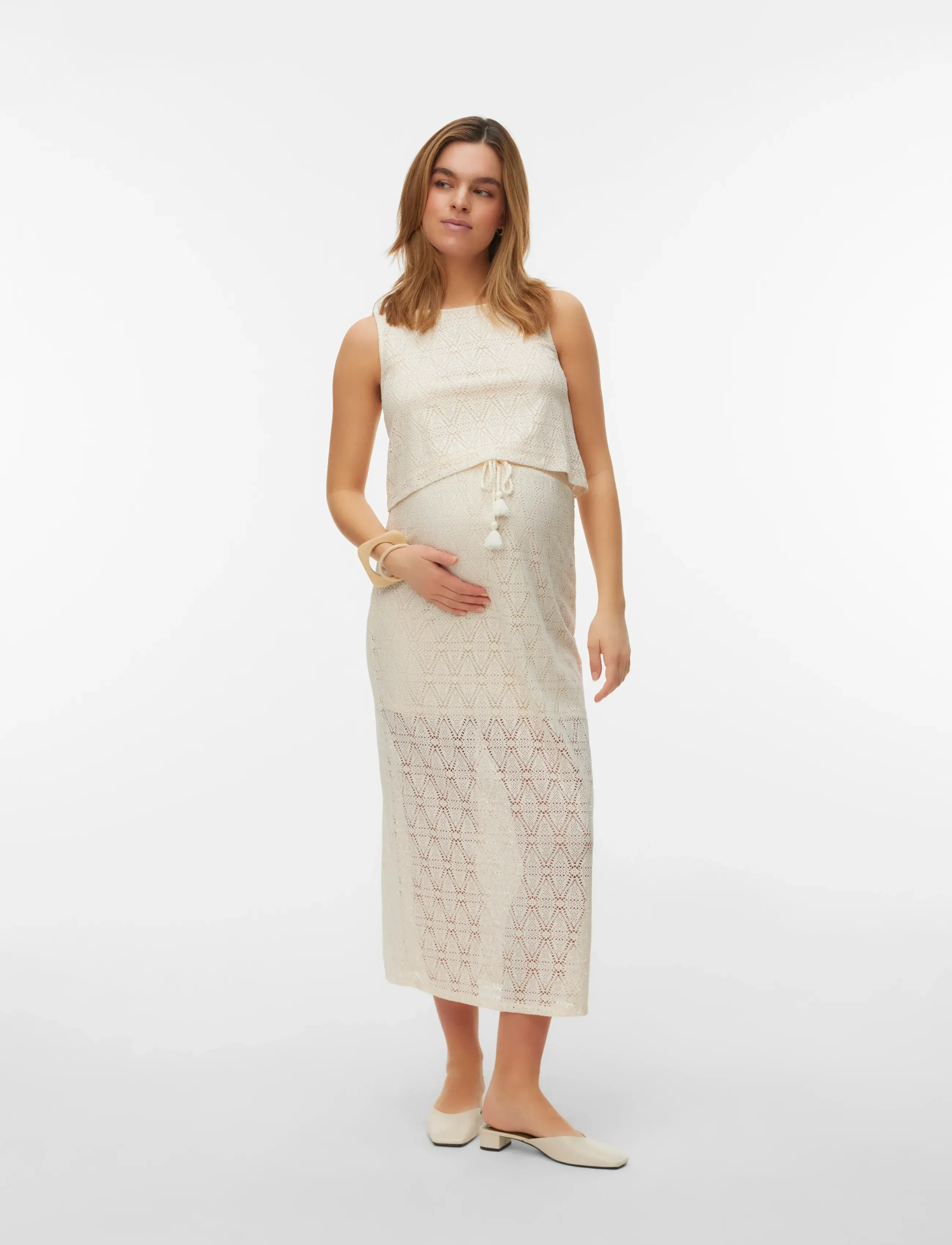 Vero Moda Maternity - VMMMAYA TANK SHORT TOP JRS - oberteile - birch - 3