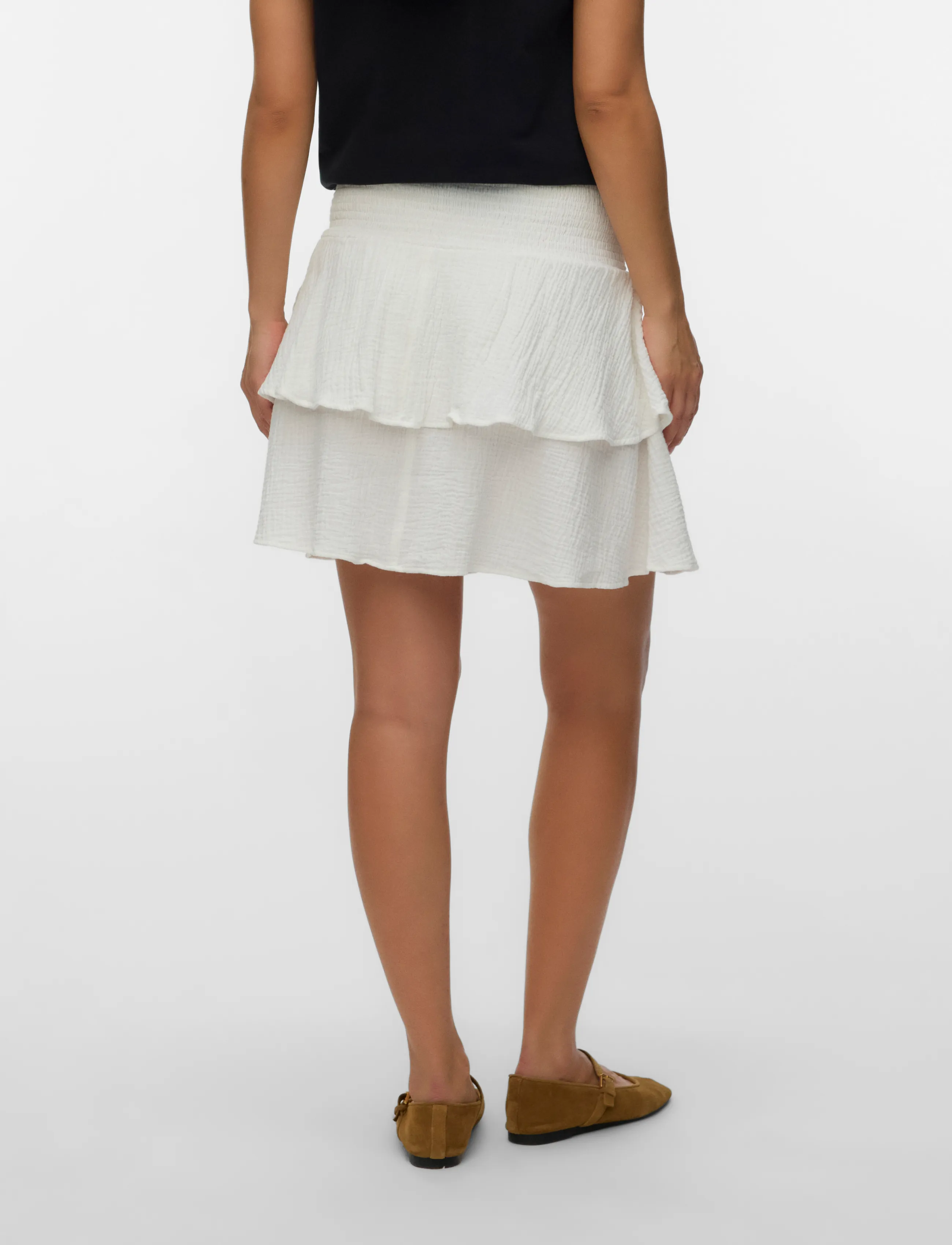 Vero Moda Maternity - VMMNATALI SMOCK SHORT SKIRT WVN - laveste priser - snow white - 2
