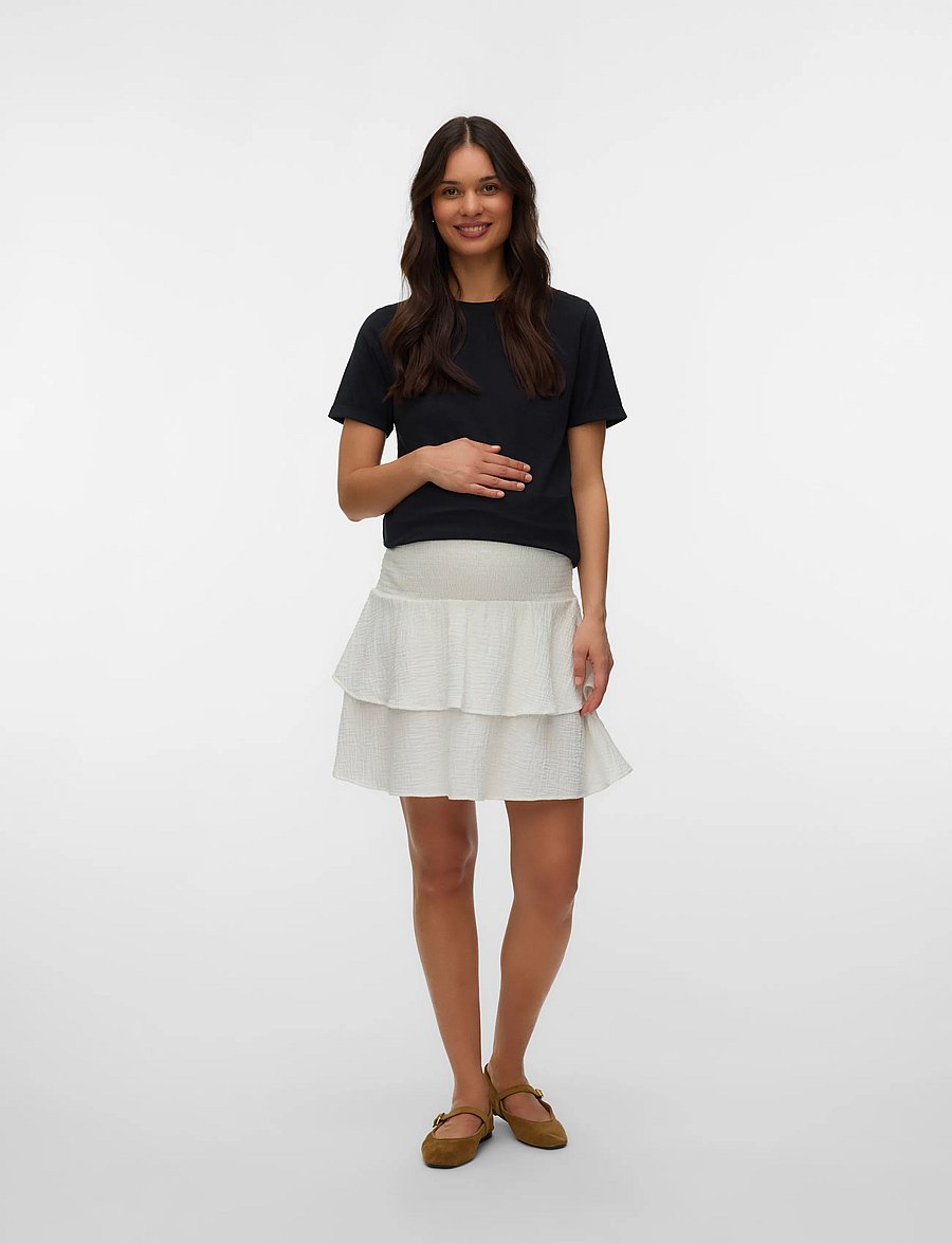 Vero Moda Maternity - VMMNATALI SMOCK SHORT SKIRT WVN - underdele - snow white - 3