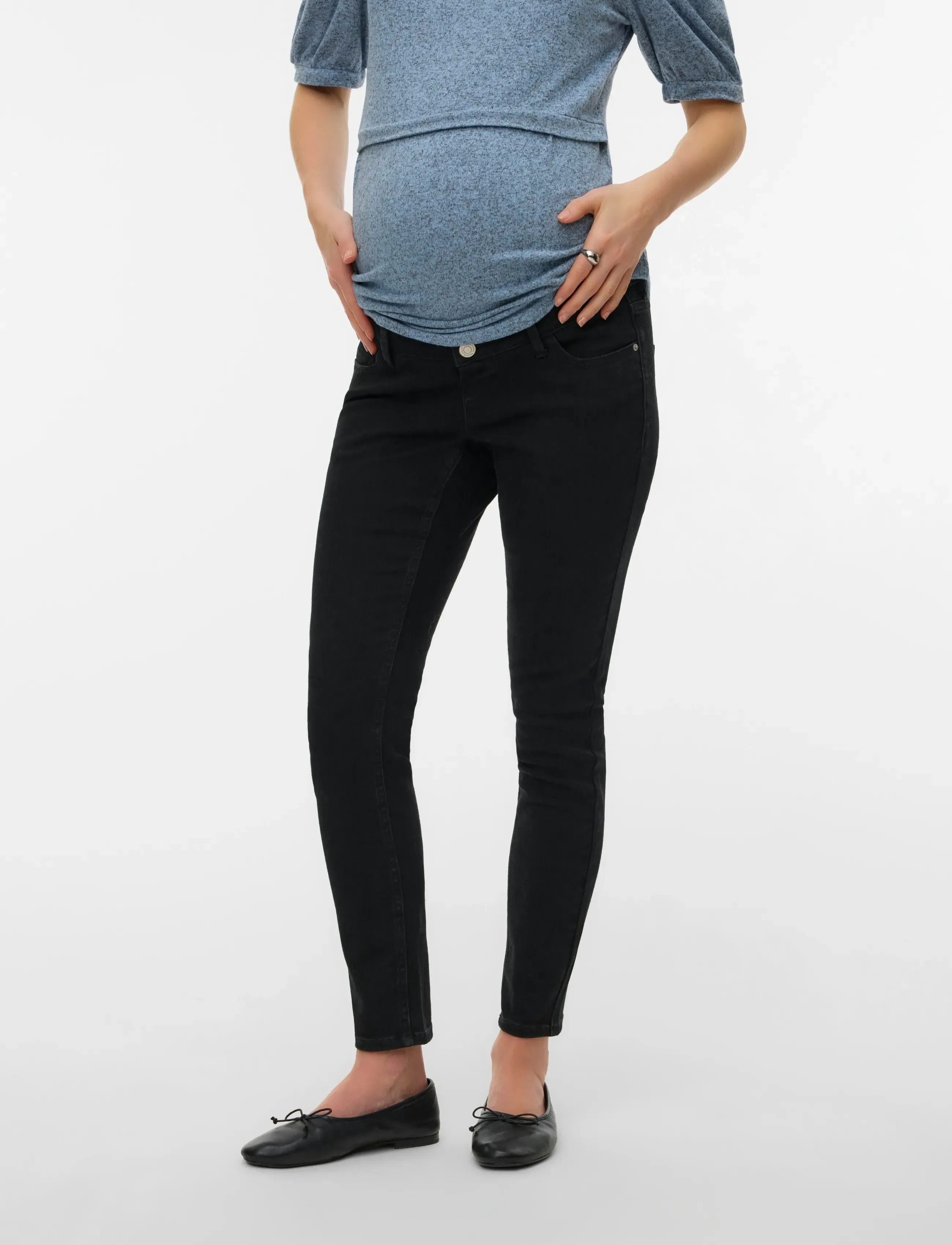 Vero Moda Maternity VMMPOLLY MR SKINNY JEANS RA135 - hosen - black - Umstandsmode - BLACK / black