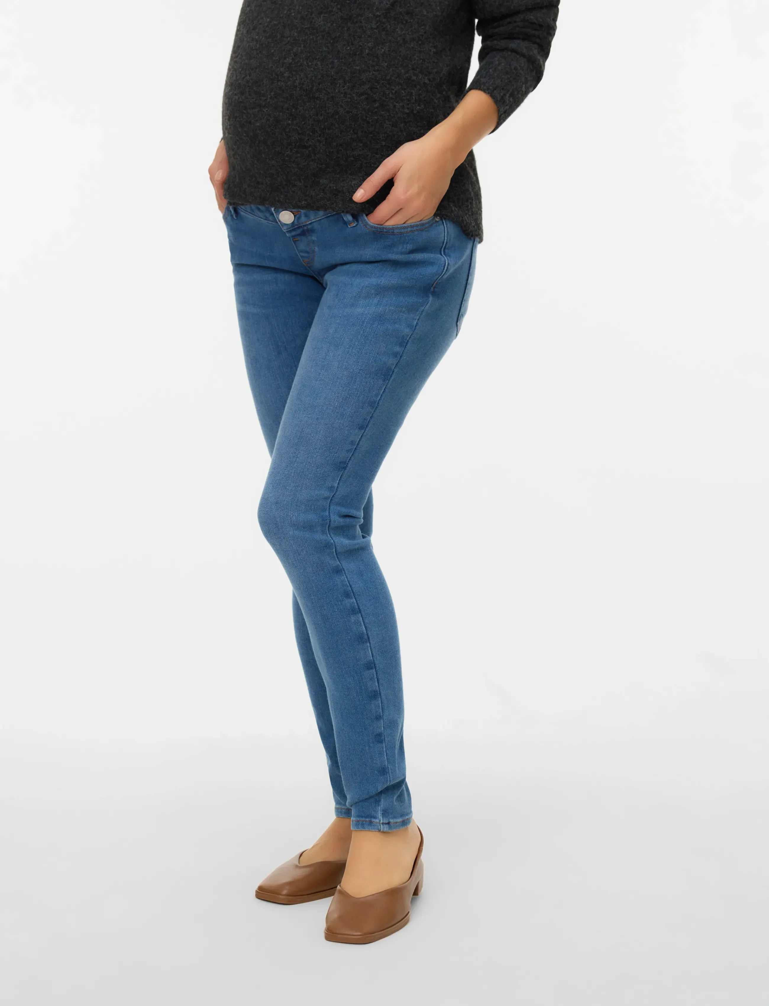 Vero Moda Maternity VMMPOLLY MR SKINNY JEANS RA3049 - Tøj - MEDIUM BLUE DENIM / blue
