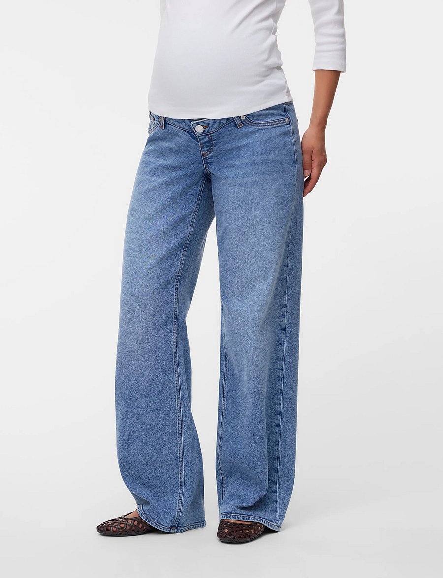 Vero Moda Maternity - VMMSANDIE-STRETCH MR WIDE DNM JNS RA3071 - teksad - light blue denim - 0