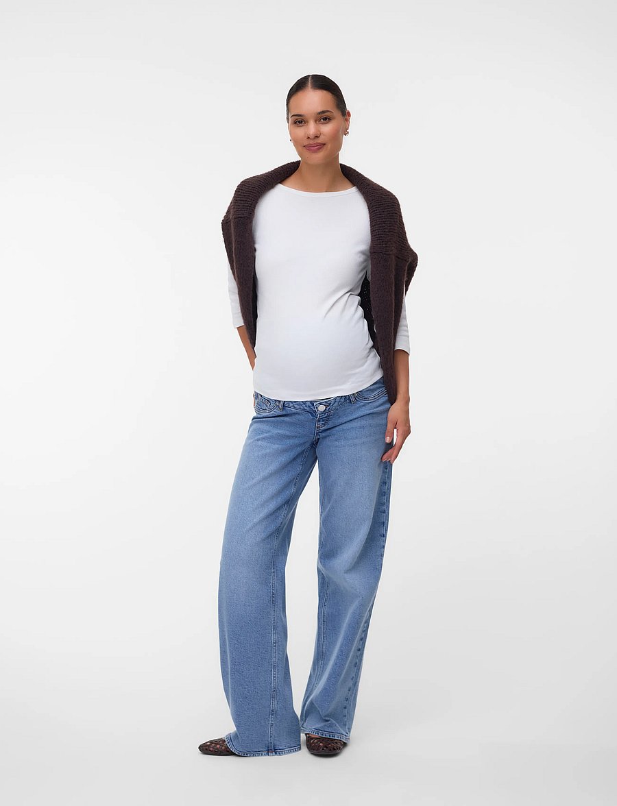 Vero Moda Maternity - VMMSANDIE-STRETCH MR WIDE DNM JNS RA3071 - teksad - light blue denim - 4