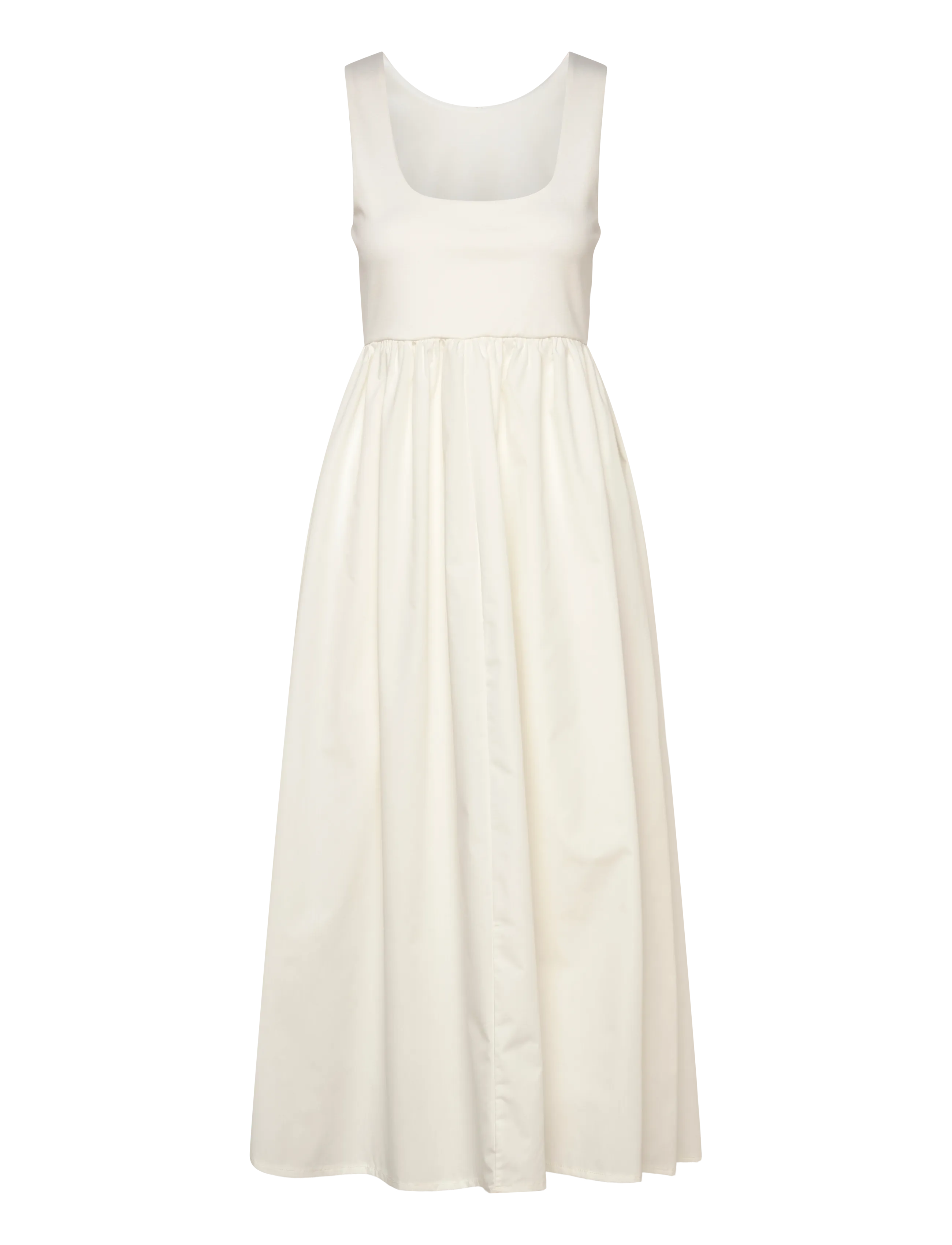 Vero Moda Maternity - VMMANE SL U-NECK 7/8 2-WAY DRESS JRS - sommerkjoler - cloud dancer - 1