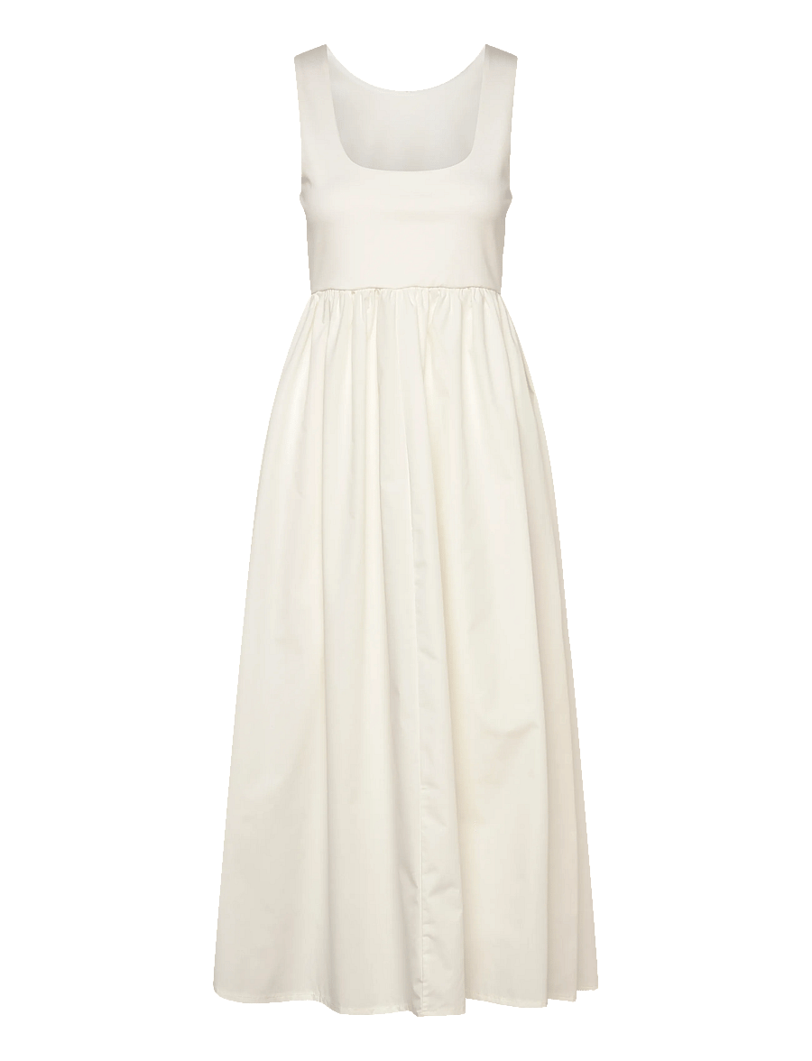 Vero Moda Maternity - VMMANE SL U-NECK 7/8 2-WAY DRESS JRS - sommerkjoler - cloud dancer - 1