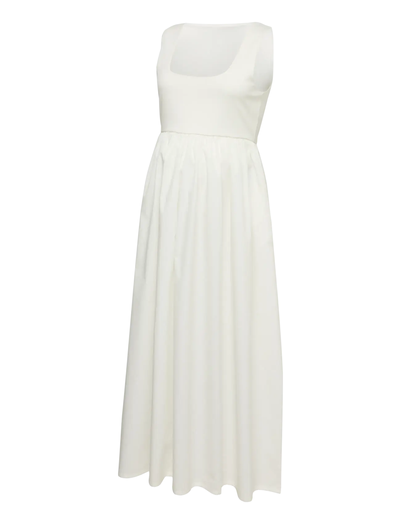 Vero Moda Maternity - VMMANE SL U-NECK 7/8 2-WAY DRESS JRS - sumarkjólar - cloud dancer - 1