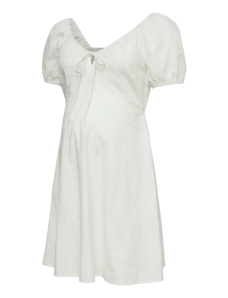 Vero Moda Maternity - VMMJUTTY SS SHORT DRESS WVN - konfirmation - snow white - 0