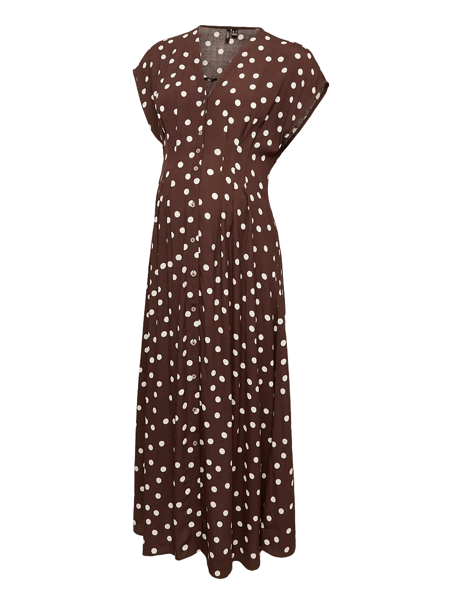 Vero Moda Maternity - VMMELISA SL PLEAT SHIRT 7/8 DRESS WVN - sommerkleider - chocolate martini - 1