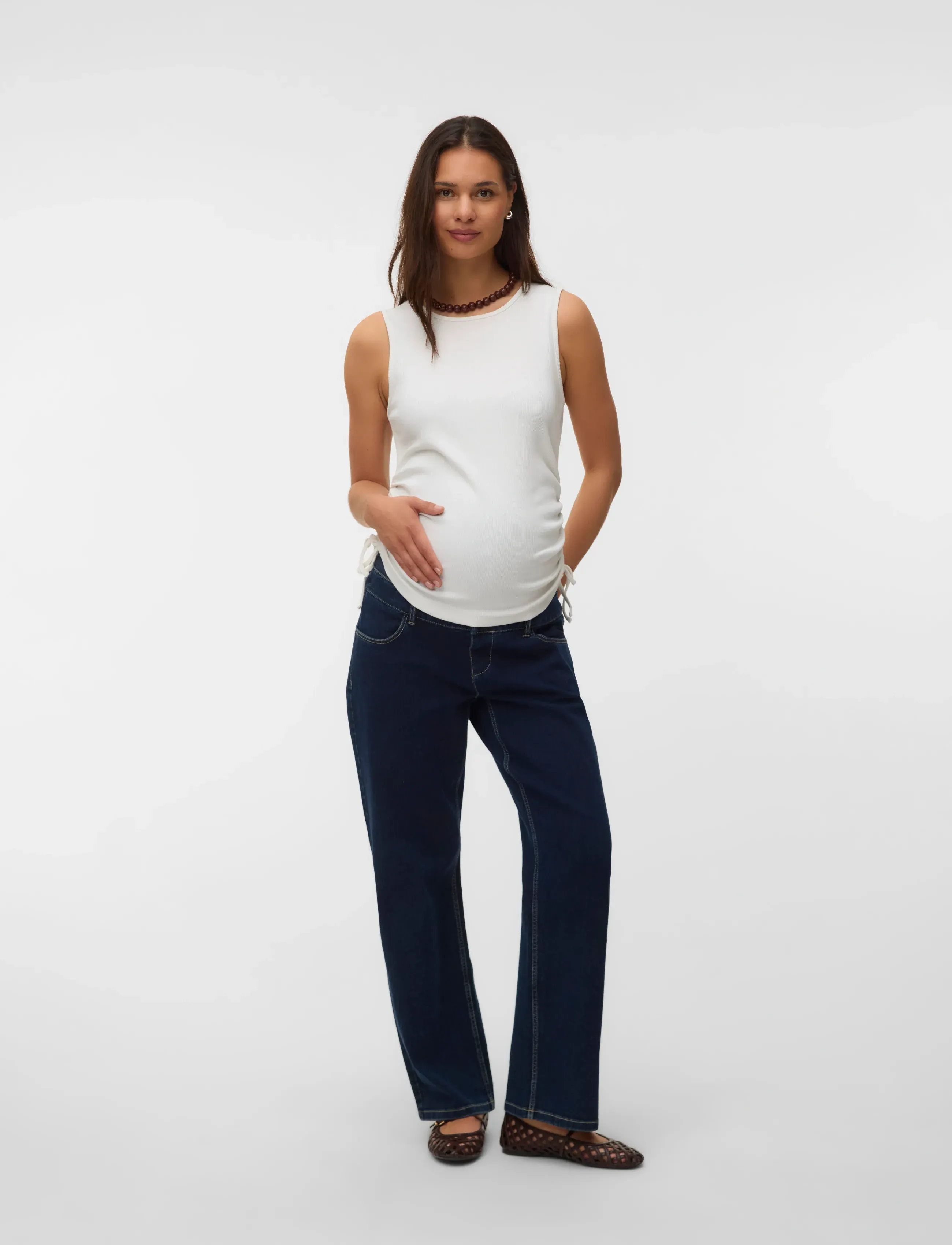 Vero Moda Maternity - VMMKENNEDY SL O-NECK TOP JRS - overdele - snow white - 3