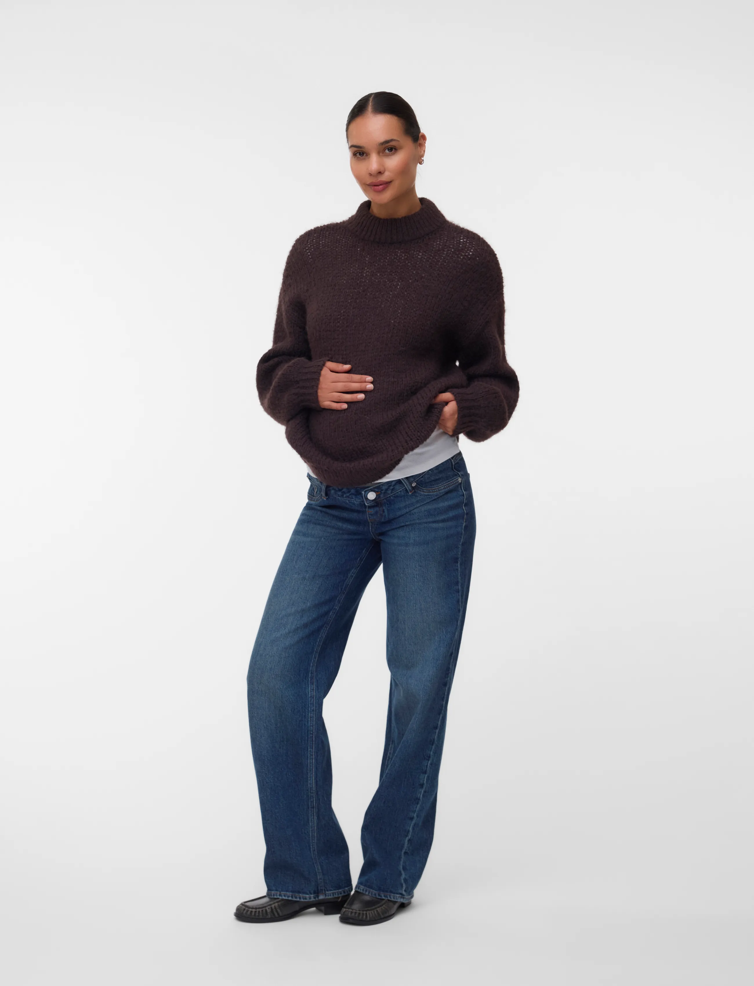 Vero Moda Maternity - VMMAYBE LS HIGH NECK PULLOVER - kampsunid - chocolate torte - 3