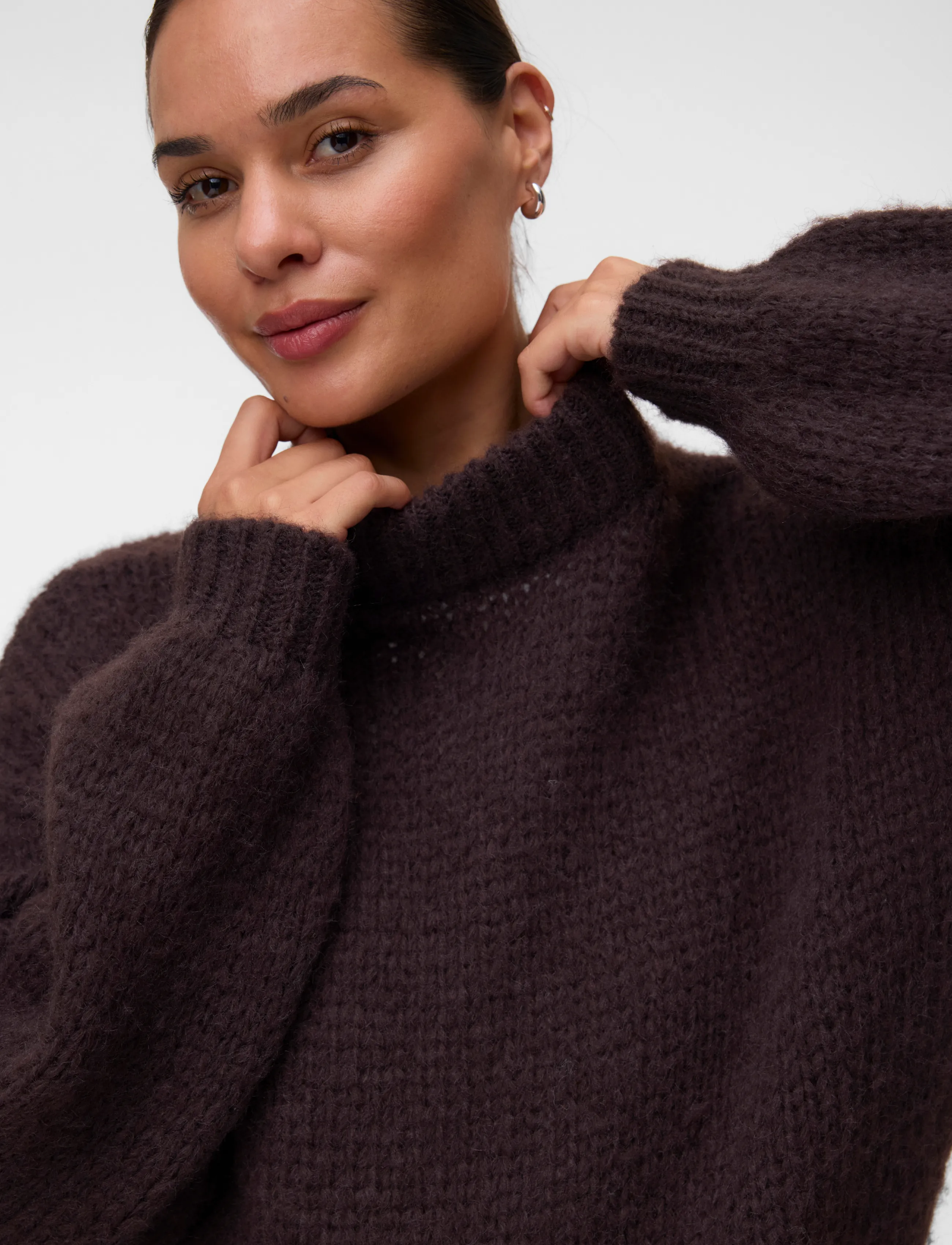Vero Moda Maternity - VMMAYBE LS HIGH NECK PULLOVER - kampsunid - chocolate torte - 4