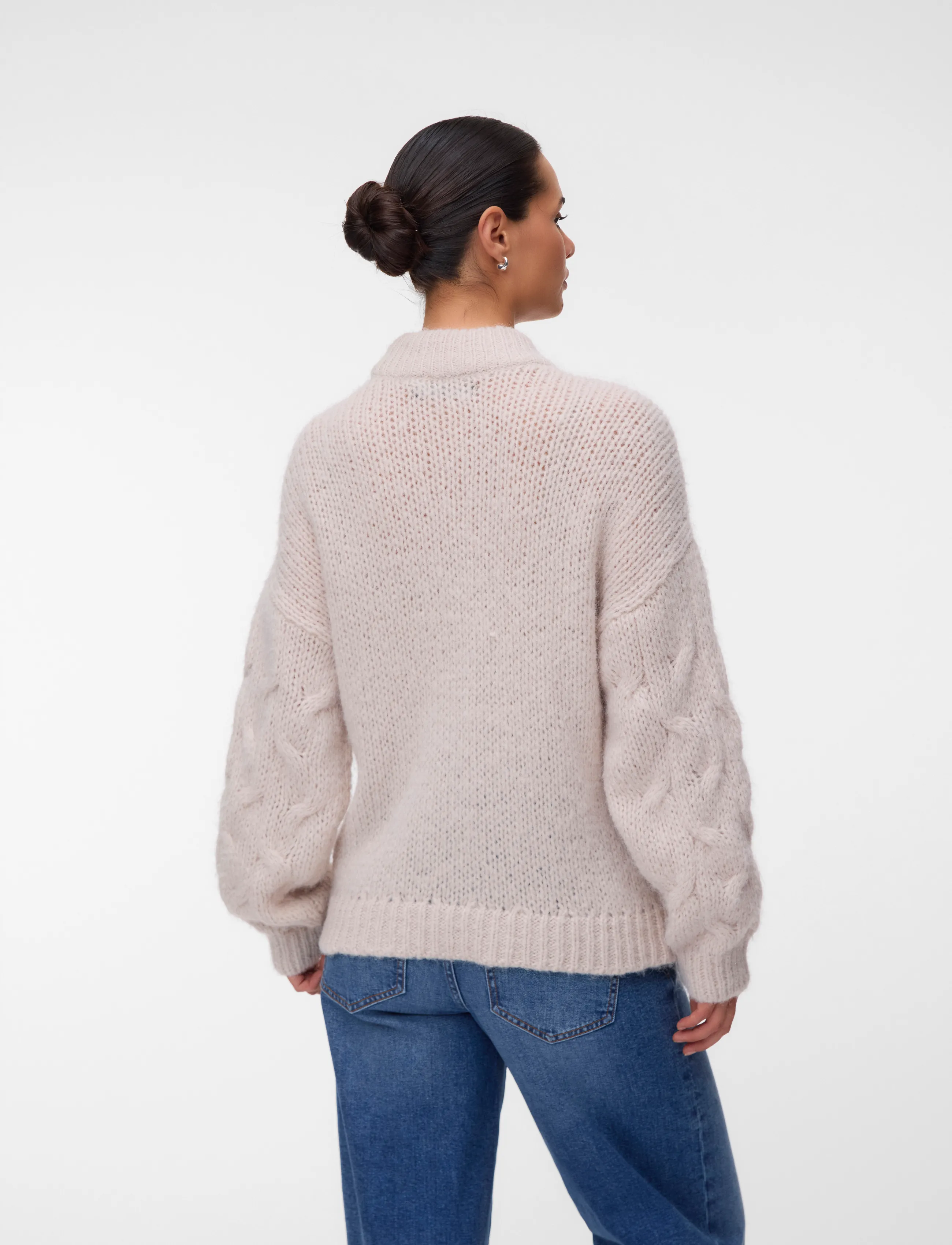 Vero Moda Maternity - VMMAYBE LS HIGH NECK CABLE PULLOVER - jumpers - oatmeal - 3