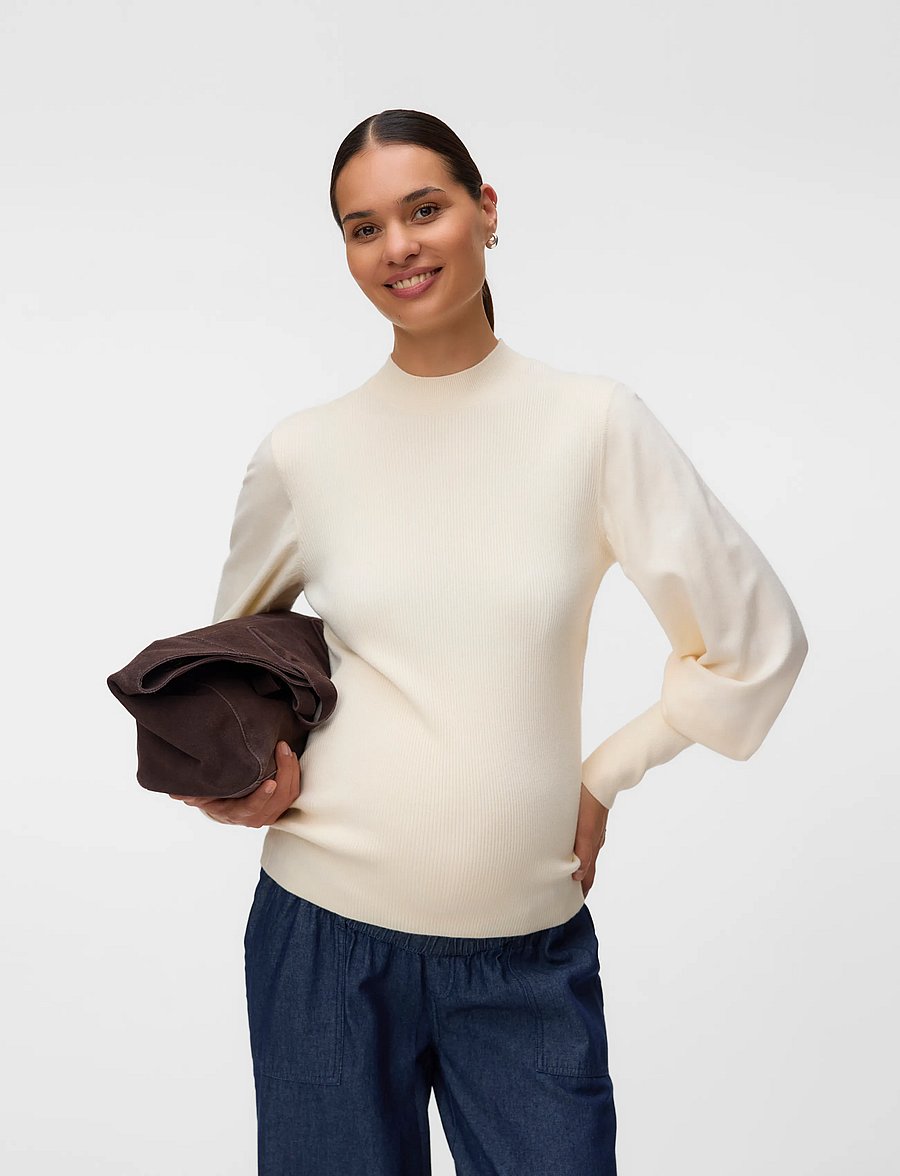 Vero Moda Maternity - VMMHOLLYKARIS LS FUNNELNECK PULLOVER - overdele - birch - 0